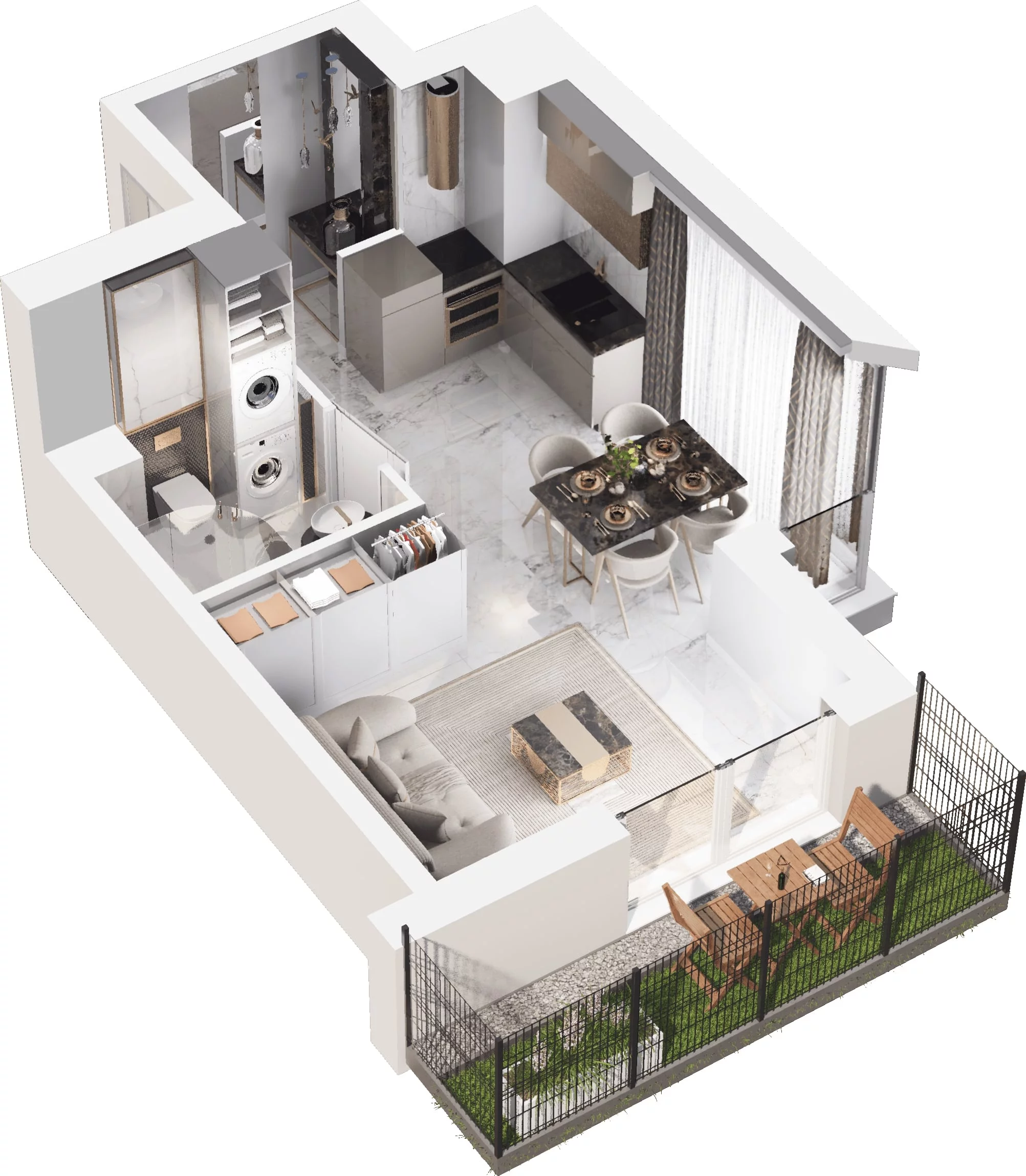 1 pokój, apartament 27,57 m², parter, oferta nr B3.05, Baltic Line, Gdańsk, Wyspa Sobieszewska, Sobieszewo, ul. Nadwiślańska 50