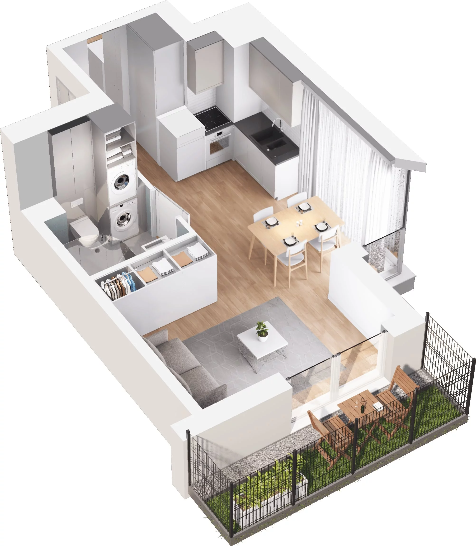 1 pokój, apartament 27,57 m², parter, oferta nr B3.05, Baltic Line, Gdańsk, Wyspa Sobieszewska, Sobieszewo, ul. Nadwiślańska 50