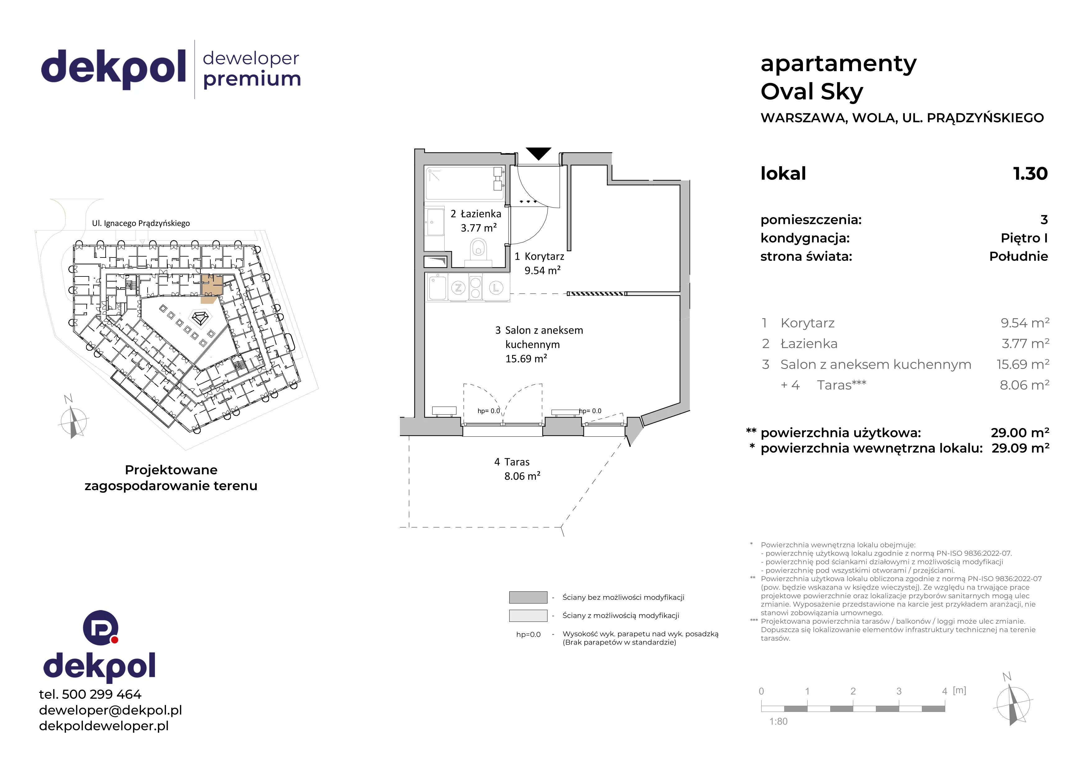 1 pokój, apartament 29,00 m², piętro 1, oferta nr 1.30, OVAL SKY, Warszawa, Wola, Czyste, ul. Prądzyńskiego 21