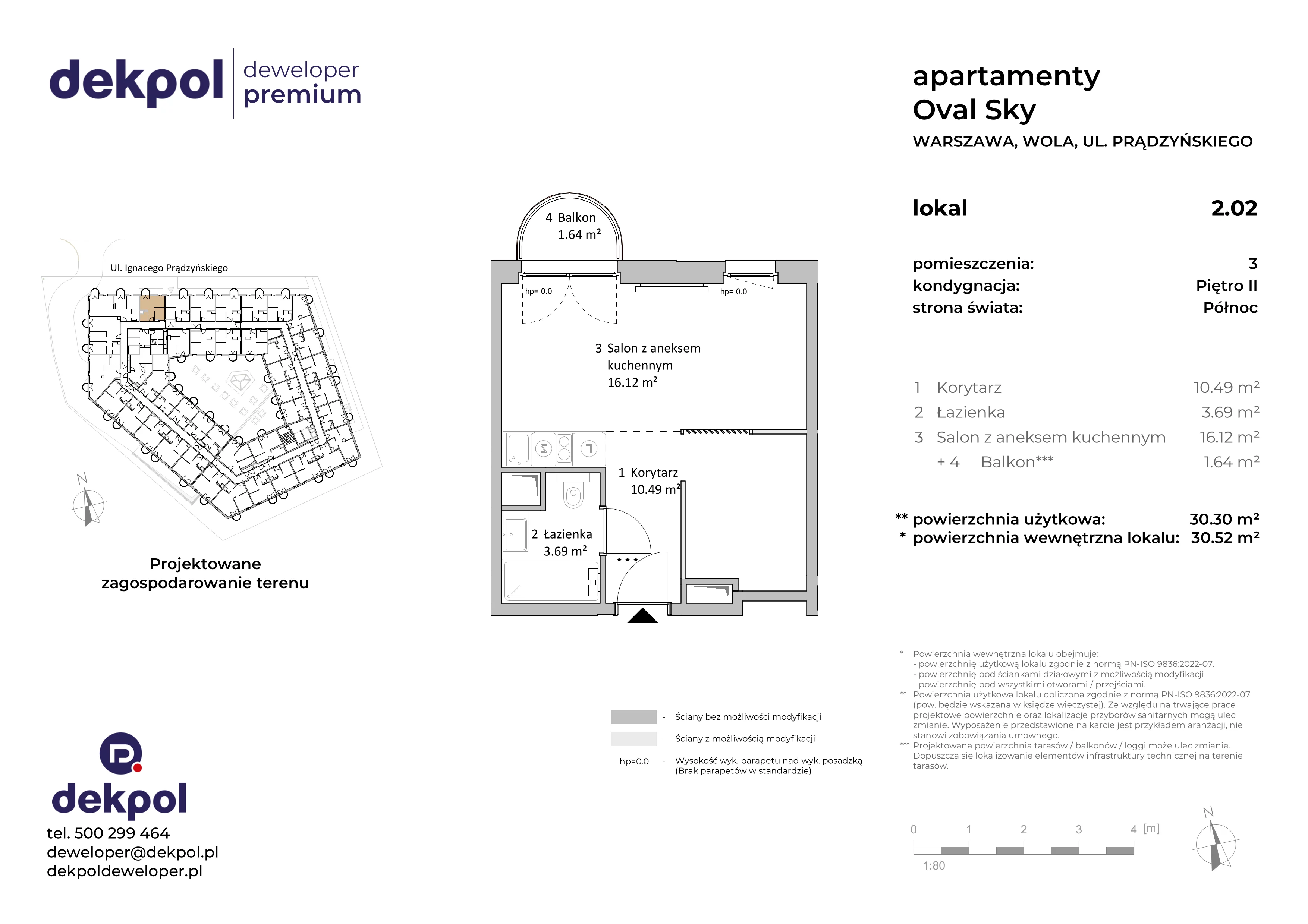 1 pokój, apartament 30,30 m², piętro 2, oferta nr 2.02, OVAL SKY, Warszawa, Wola, Czyste, ul. Prądzyńskiego 21