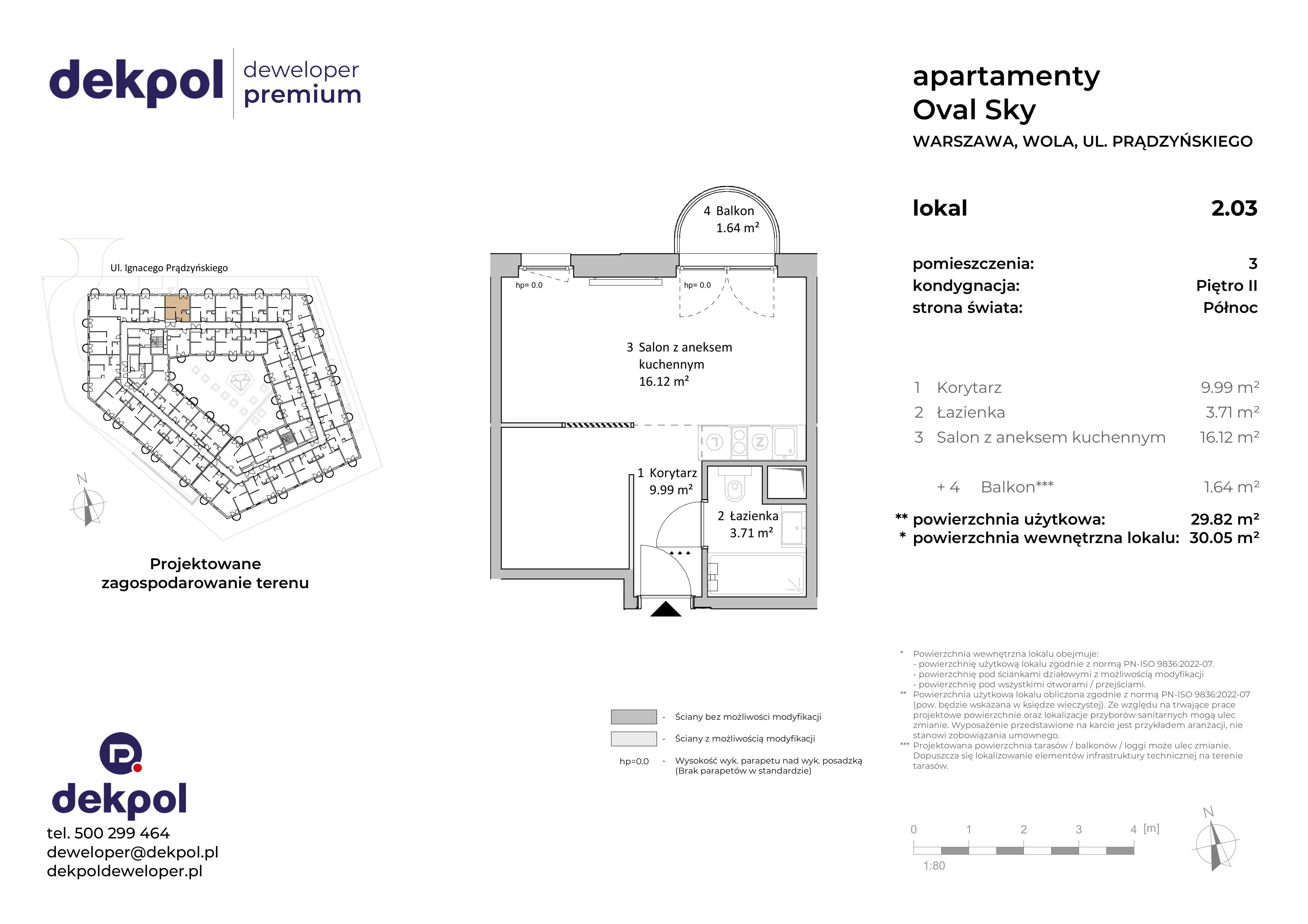 1 pokój, apartament 29,82 m², piętro 2, oferta nr 2.03, OVAL SKY, Warszawa, Wola, Czyste, ul. Prądzyńskiego 21