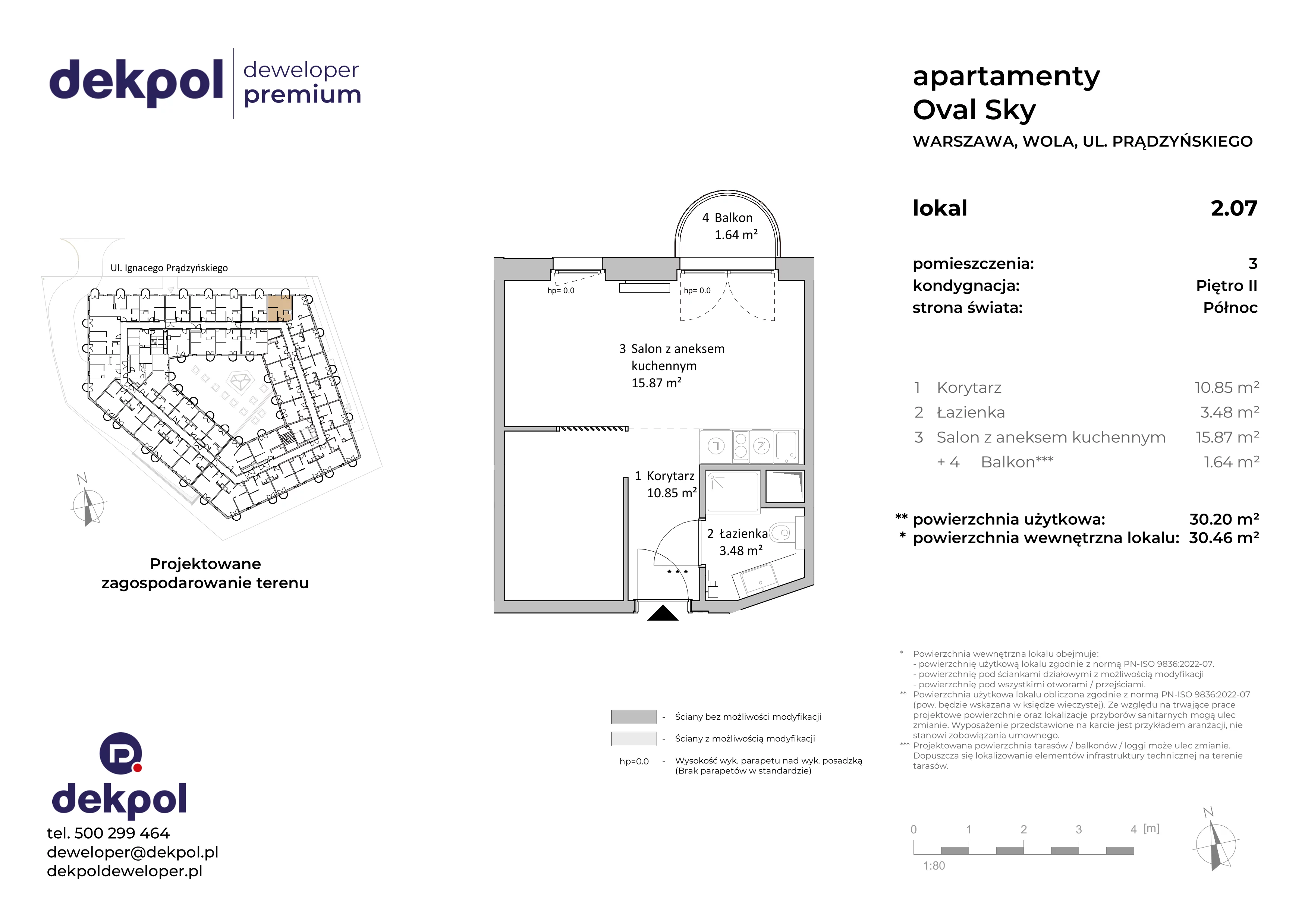 1 pokój, apartament 30,20 m², piętro 2, oferta nr 2.07, OVAL SKY, Warszawa, Wola, Czyste, ul. Prądzyńskiego 21