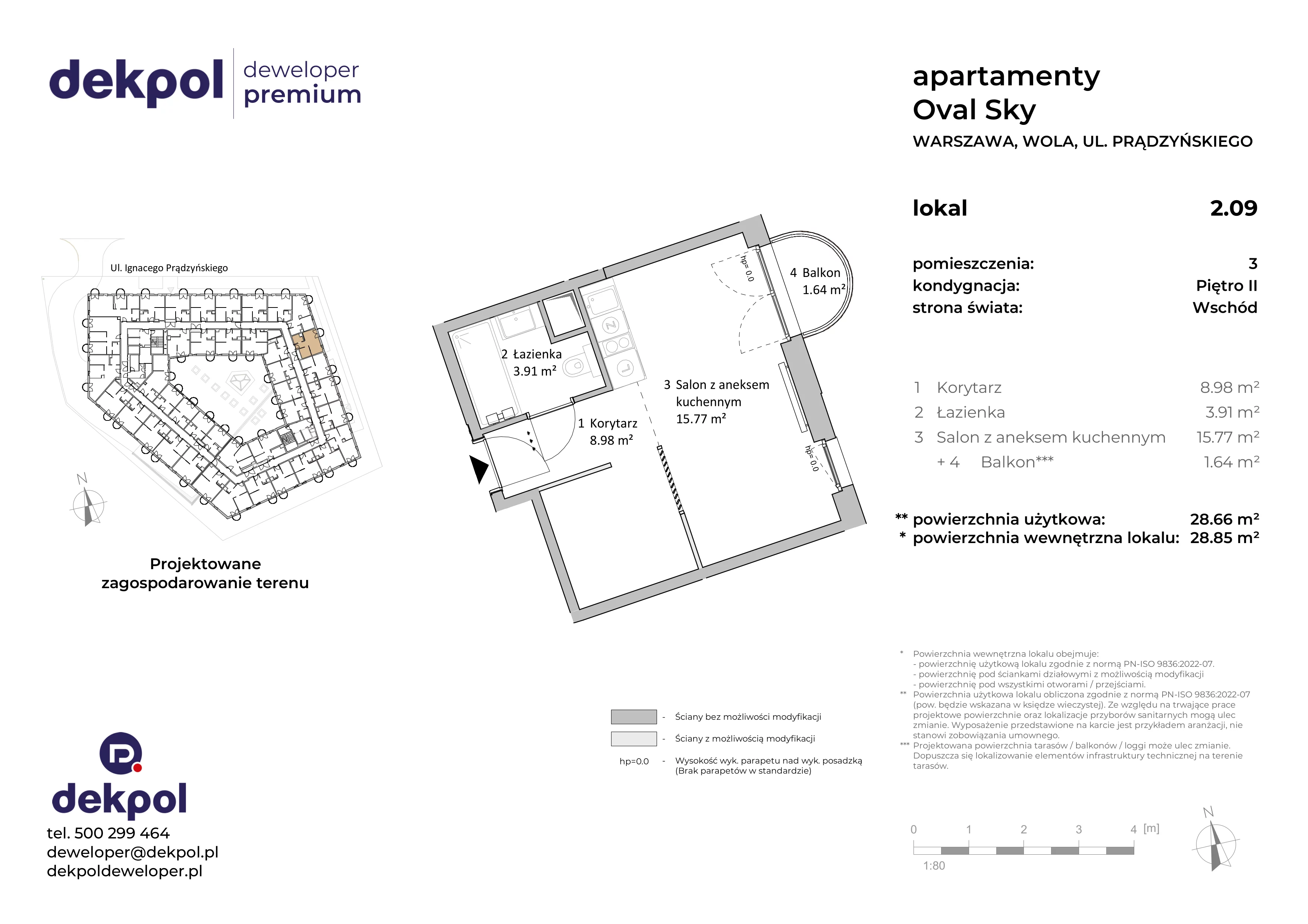 1 pokój, apartament 28,66 m², piętro 2, oferta nr 2.09, OVAL SKY, Warszawa, Wola, Czyste, ul. Prądzyńskiego 21