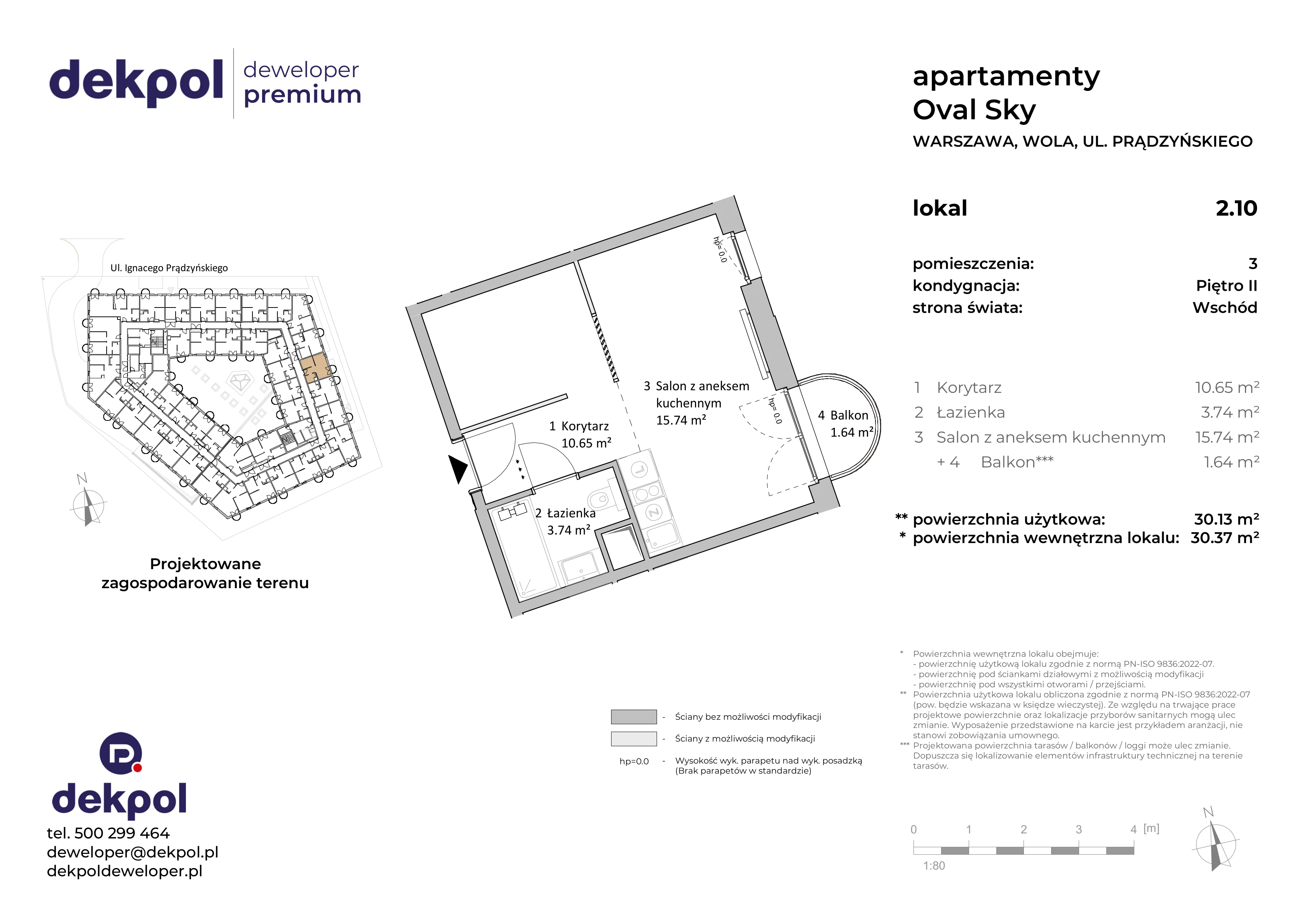1 pokój, apartament 30,13 m², piętro 2, oferta nr 2.10, OVAL SKY, Warszawa, Wola, Czyste, ul. Prądzyńskiego 21