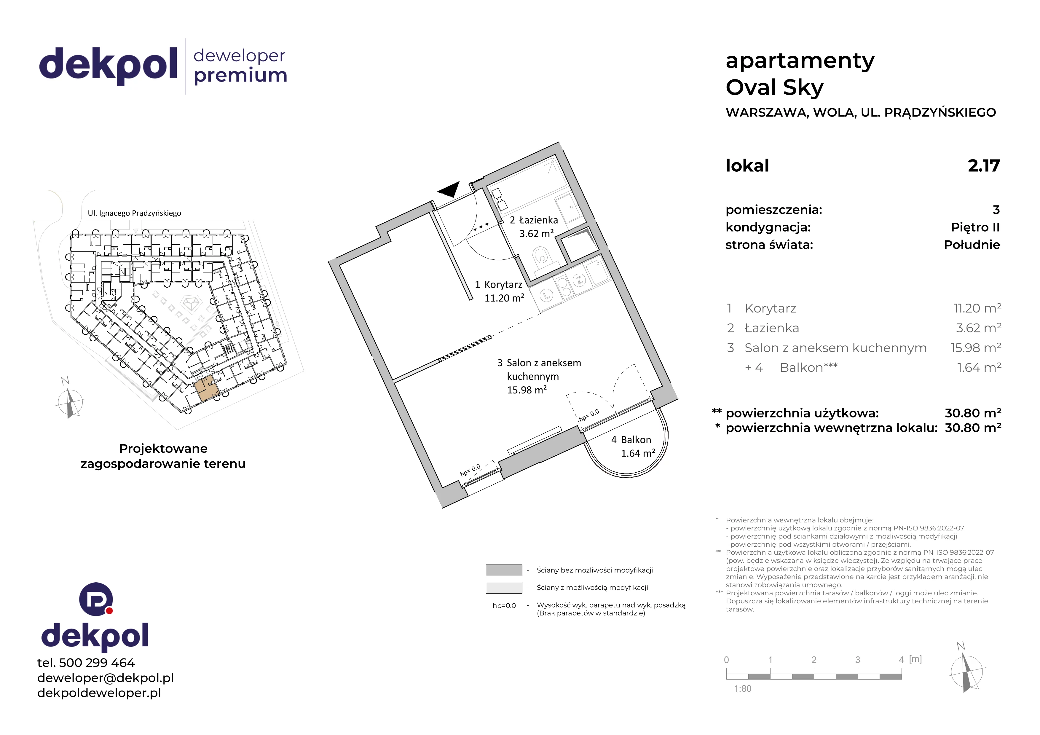 1 pokój, apartament 30,80 m², piętro 2, oferta nr 2.17, OVAL SKY, Warszawa, Wola, Czyste, ul. Prądzyńskiego 21