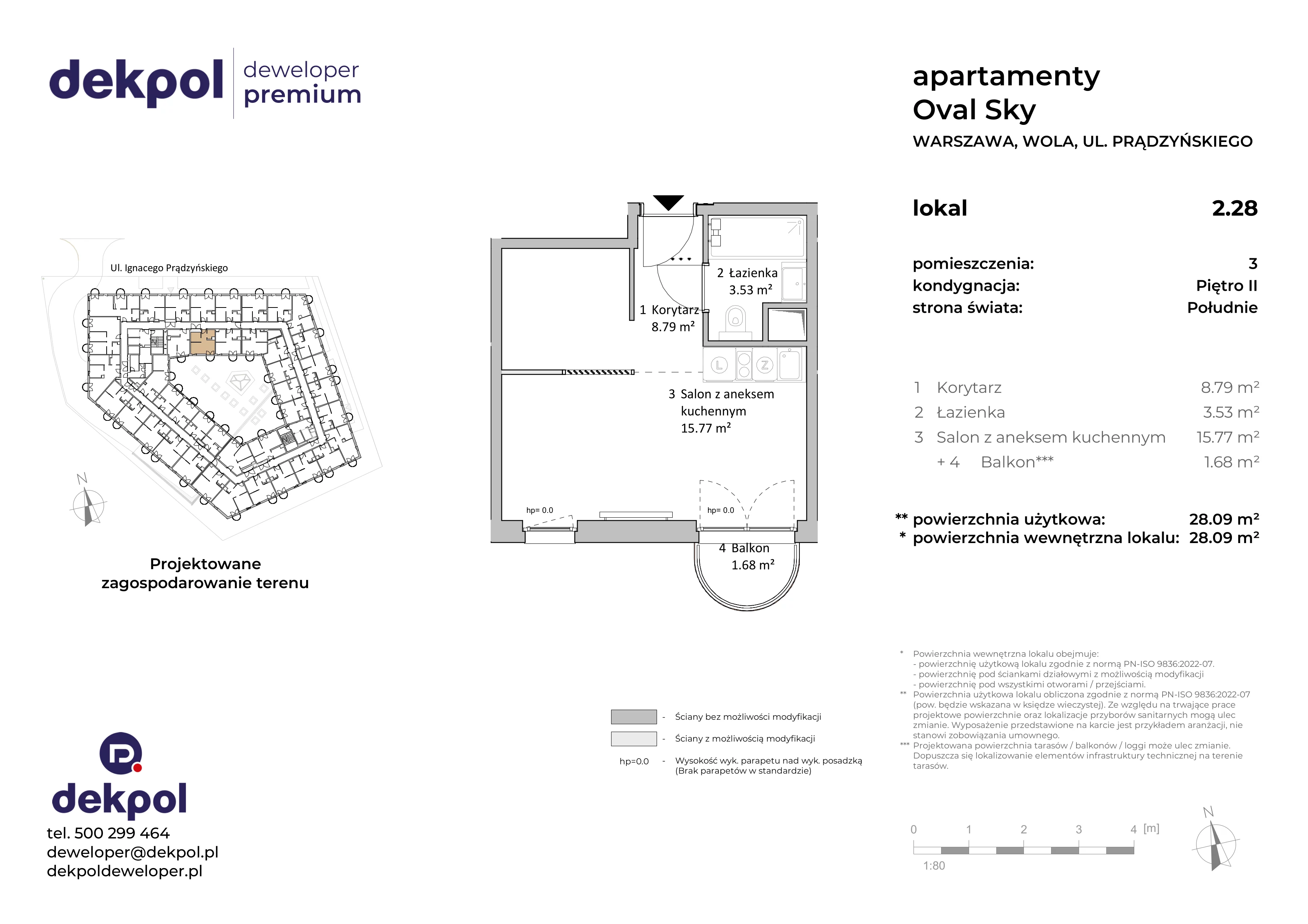 1 pokój, apartament 28,09 m², piętro 2, oferta nr 2.28, OVAL SKY, Warszawa, Wola, Czyste, ul. Prądzyńskiego 21