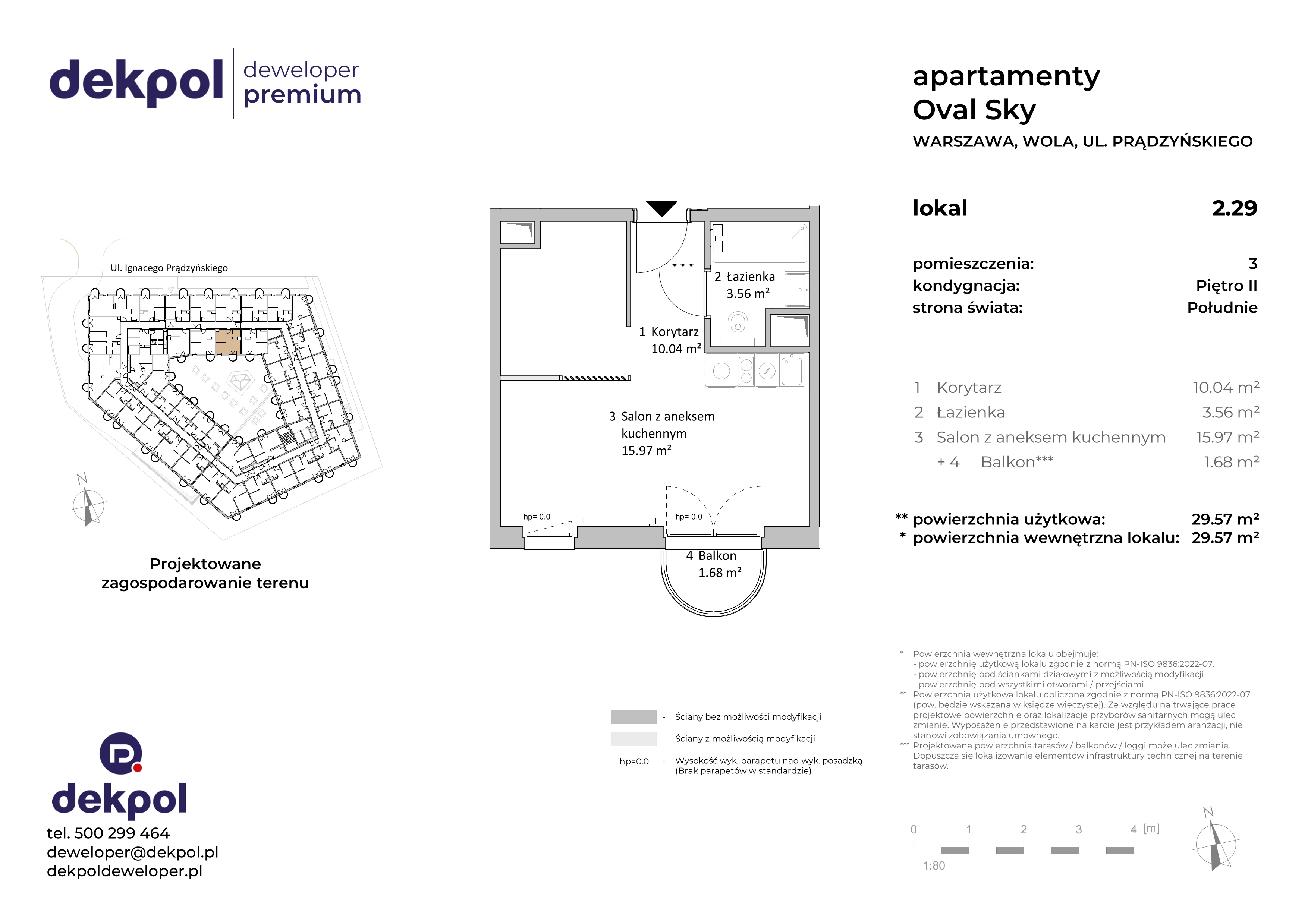 1 pokój, apartament 29,57 m², piętro 2, oferta nr 2.29, OVAL SKY, Warszawa, Wola, Czyste, ul. Prądzyńskiego 21