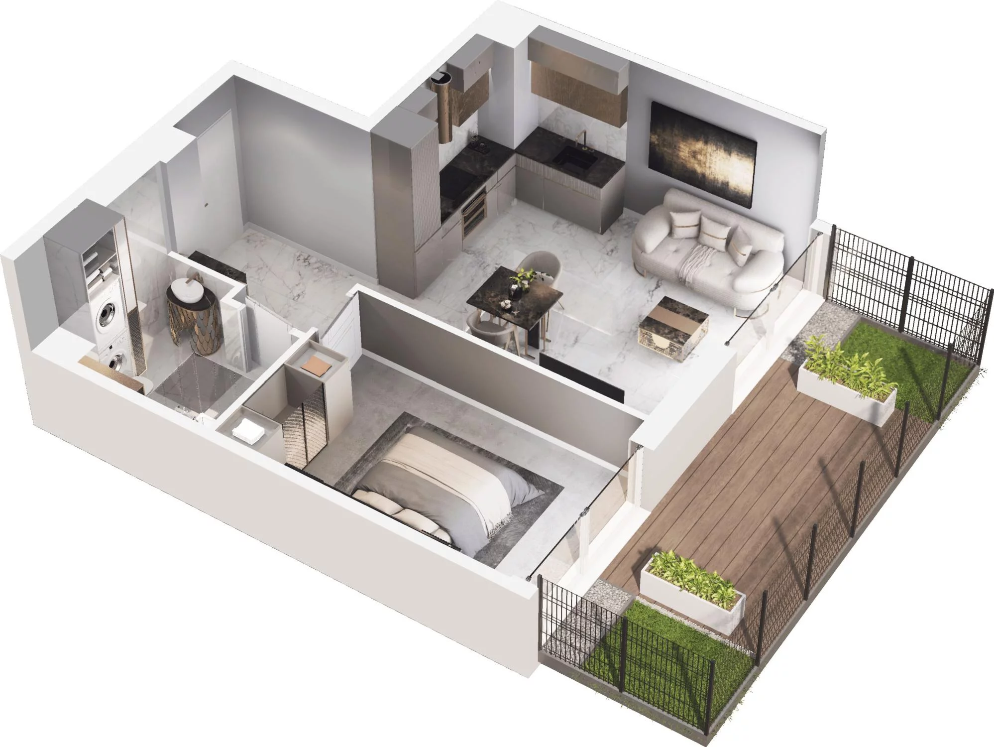 2 pokoje, apartament 41,47 m², parter, oferta nr C3.2, Sol Marina, Wiślinka, ul. Łąkowa