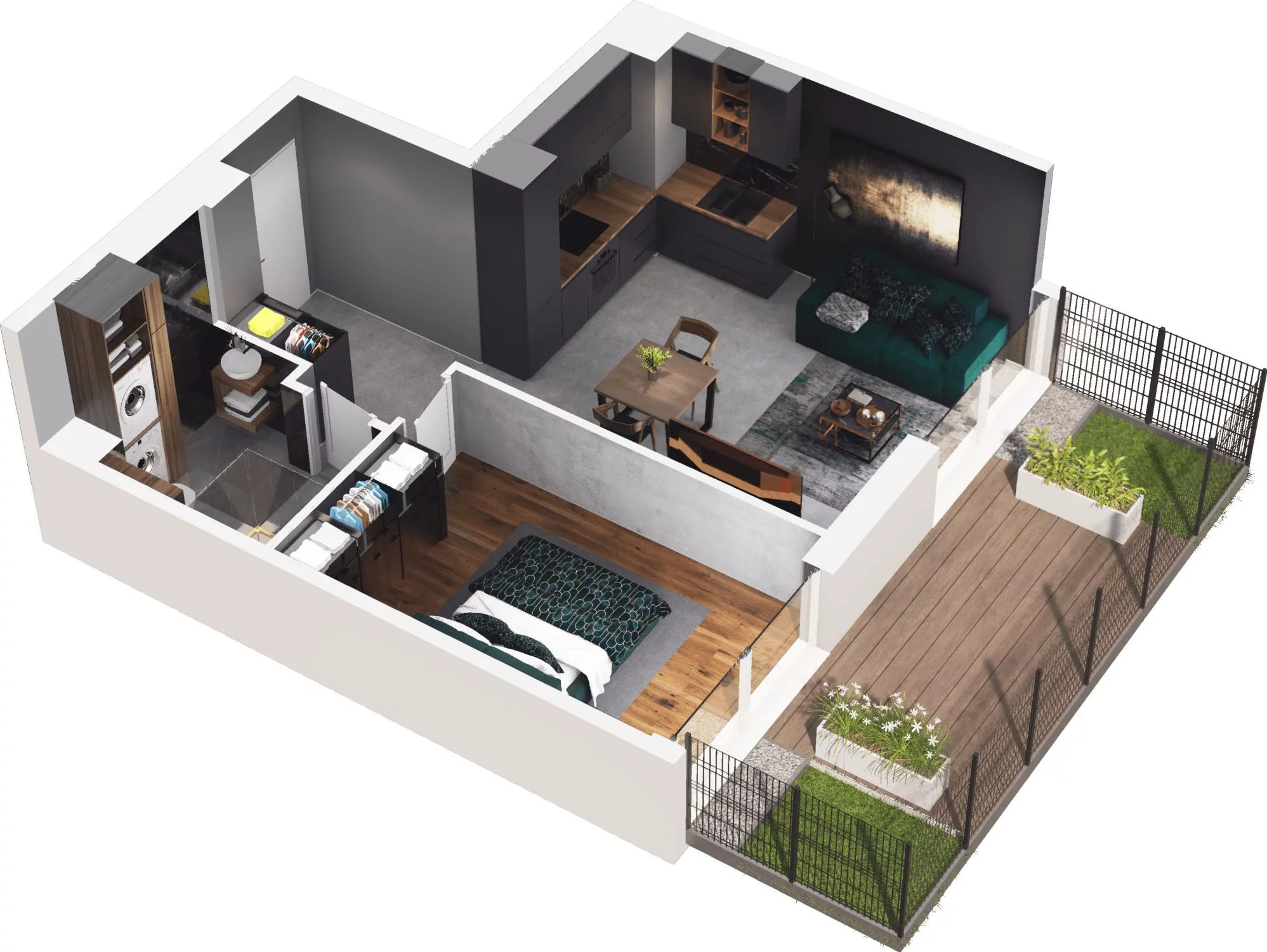 2 pokoje, apartament 41,47 m², parter, oferta nr C3.2, Sol Marina, Wiślinka, ul. Łąkowa