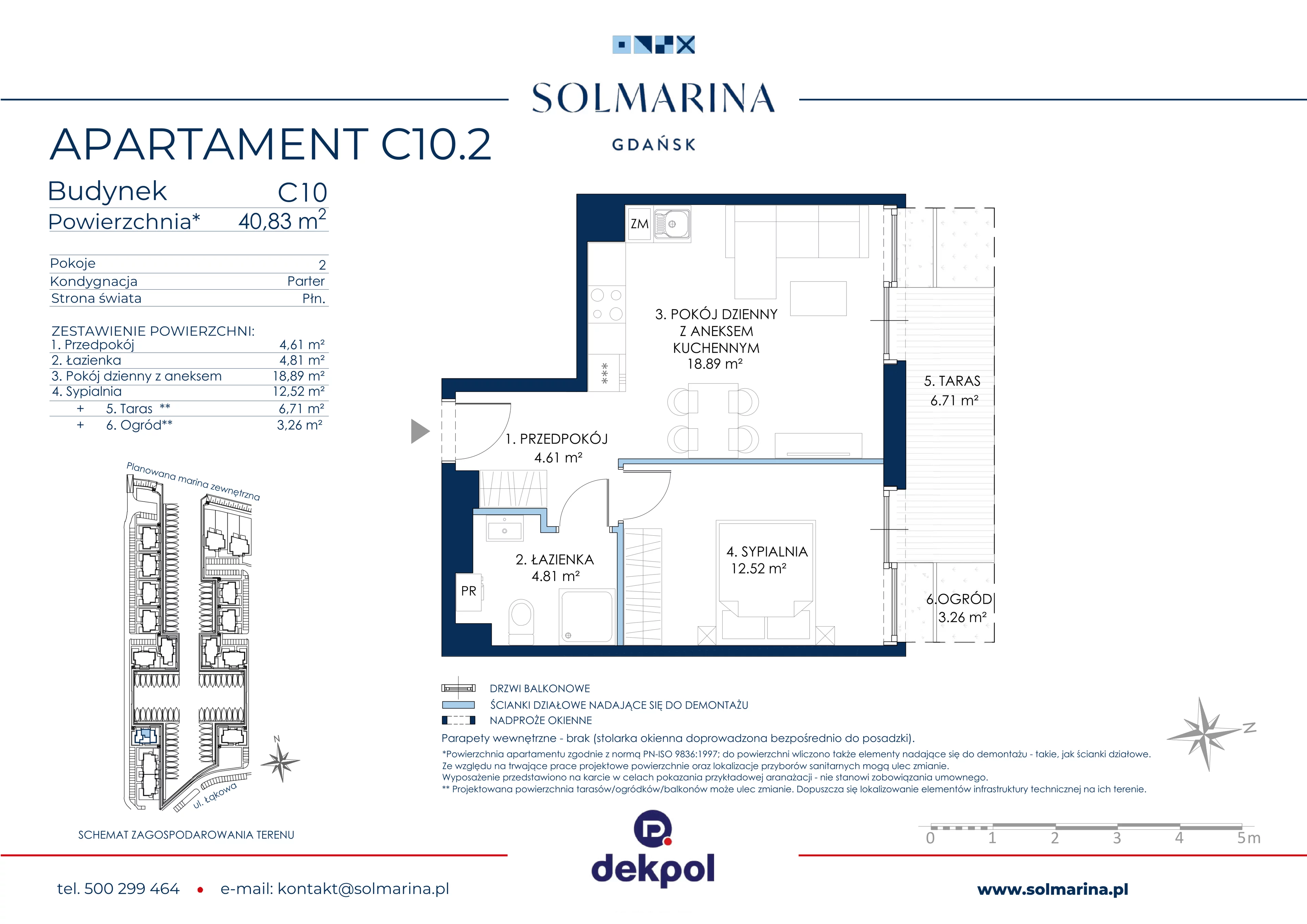 2 pokoje, apartament 40,83 m², parter, oferta nr C10.2, Sol Marina, Wiślinka, ul. Łąkowa