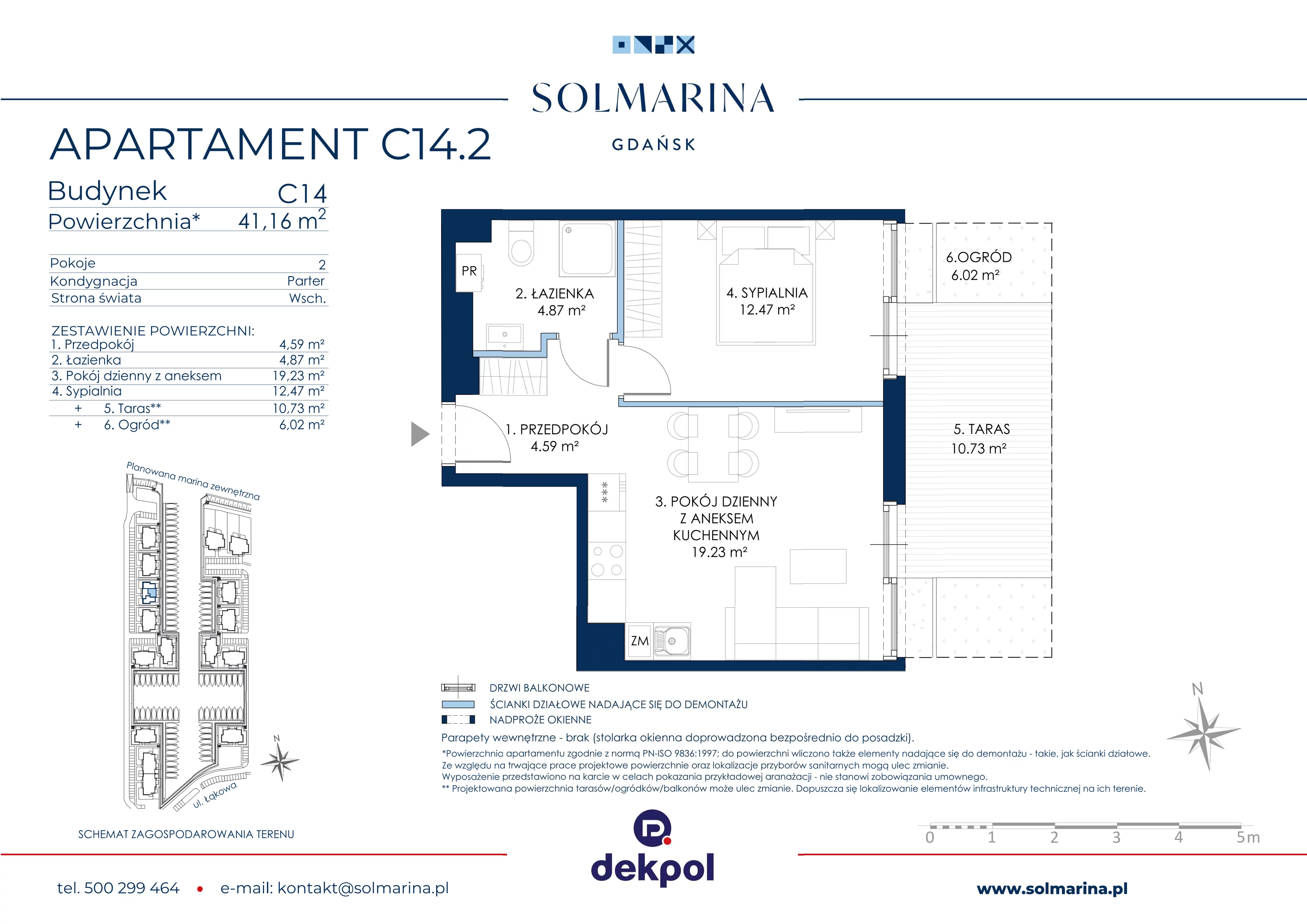 2 pokoje, apartament 41,16 m², parter, oferta nr C14.2, Sol Marina, Wiślinka, ul. Łąkowa