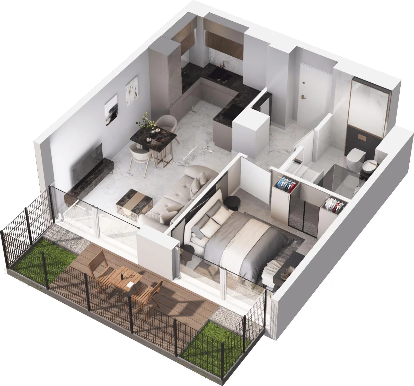 2 pokoje, apartament 37,83 m², parter, oferta nr C12.2, Sol Marina, Wiślinka, ul. Łąkowa