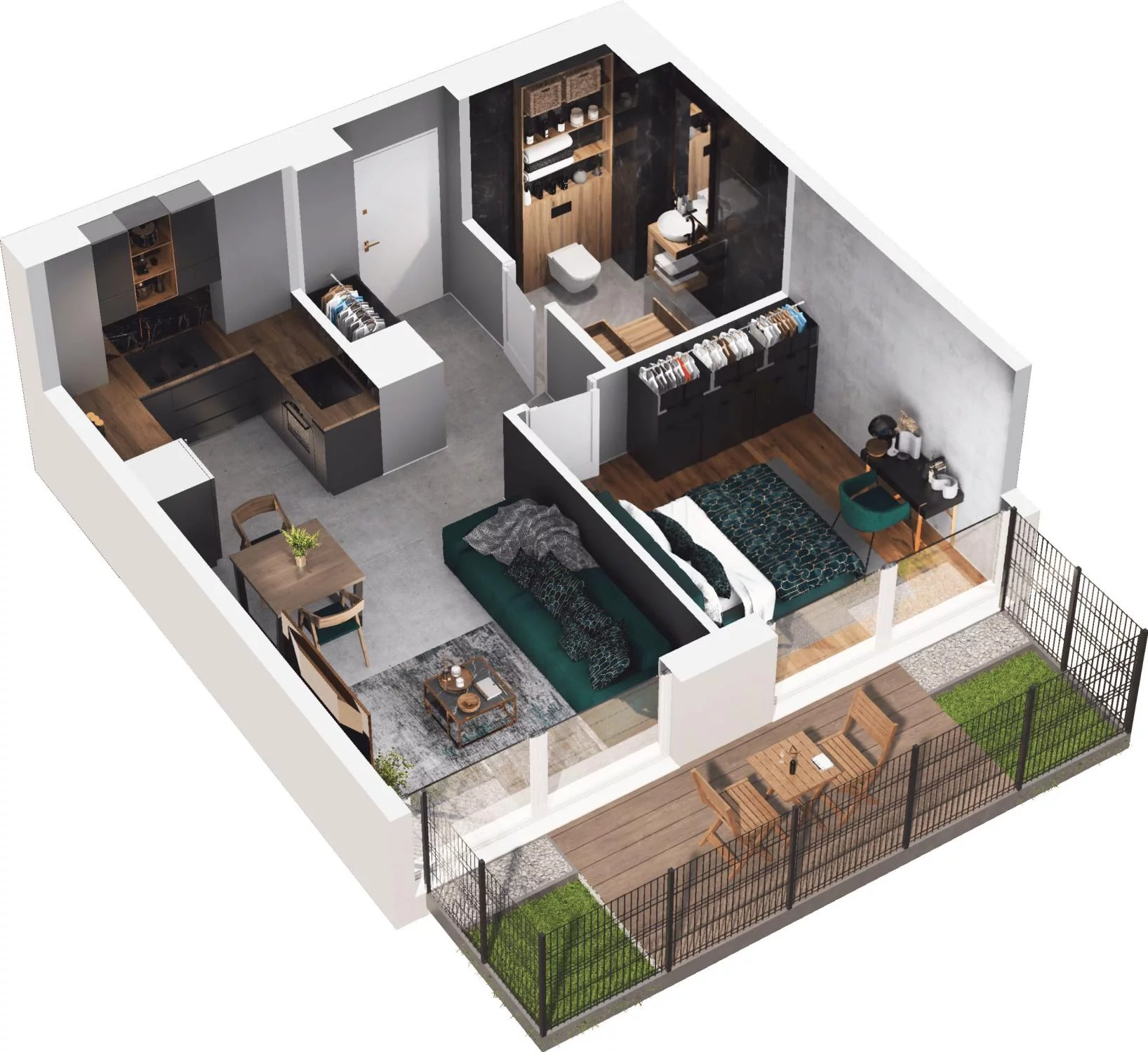 2 pokoje, apartament 37,83 m², parter, oferta nr C12.2, Sol Marina, Wiślinka, ul. Łąkowa