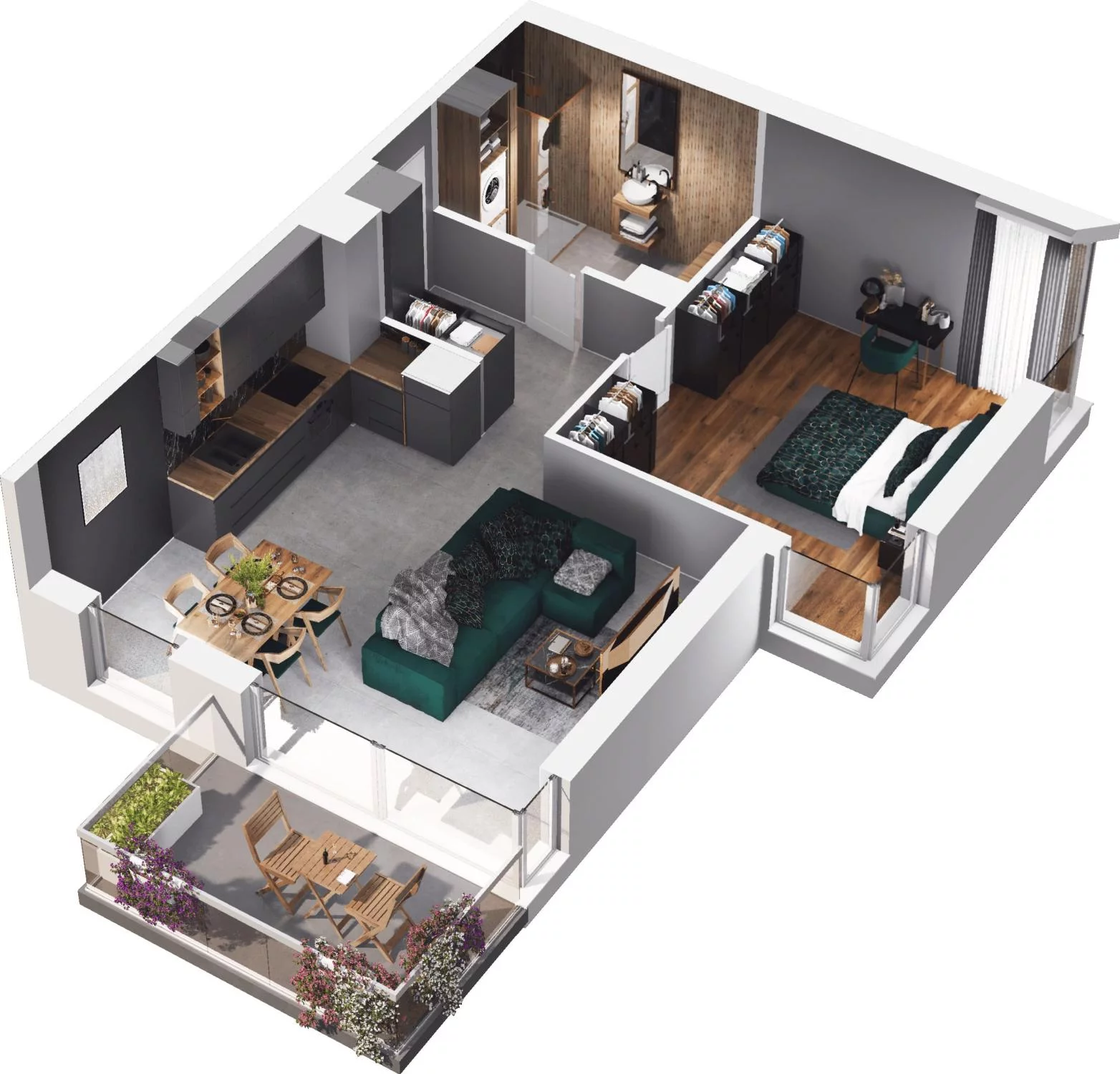 2 pokoje, apartament 54,86 m², piętro 1, oferta nr C12.6, Sol Marina, Wiślinka, ul. Łąkowa