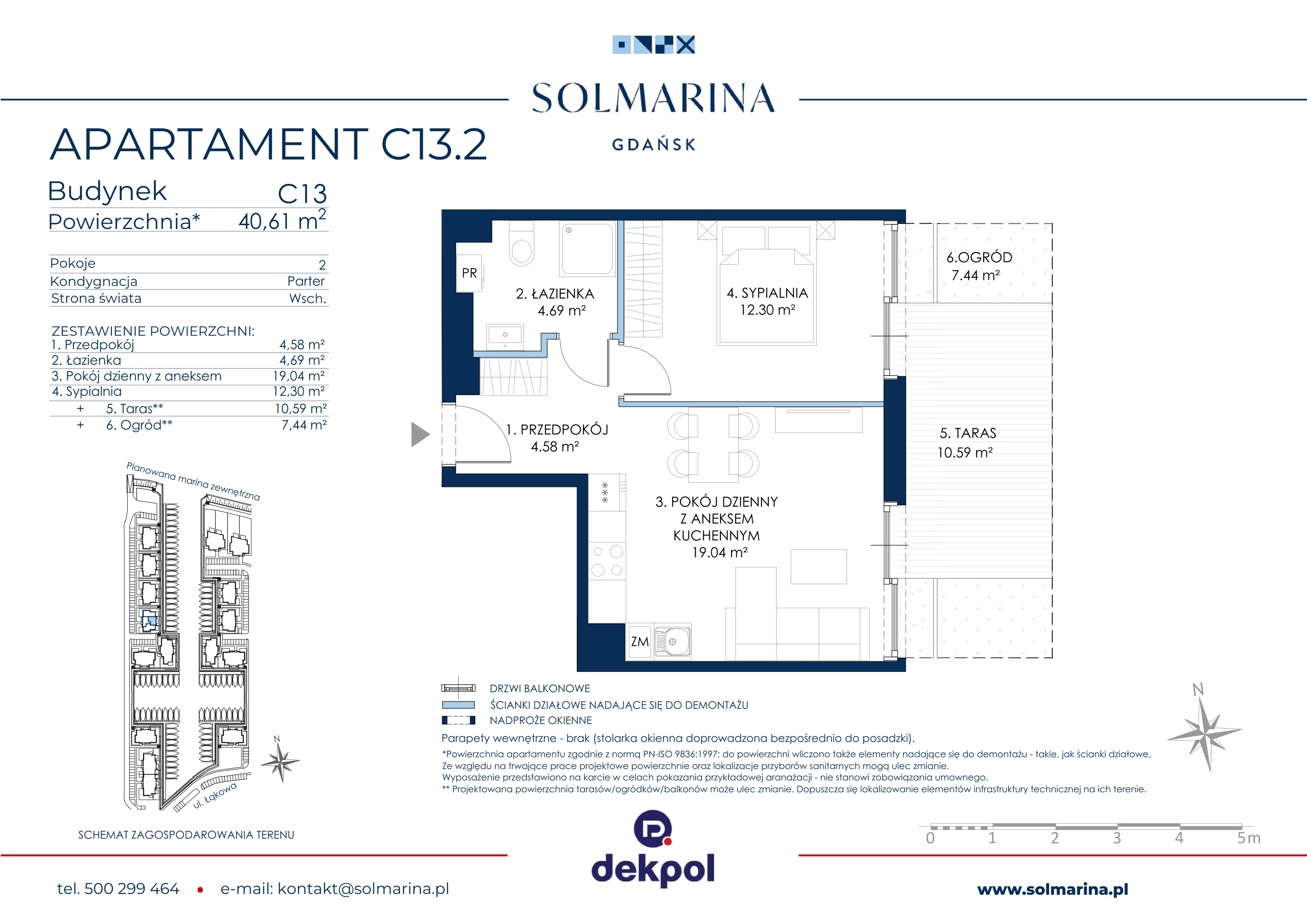2 pokoje, apartament 40,61 m², parter, oferta nr C13.2, Sol Marina, Wiślinka, ul. Łąkowa