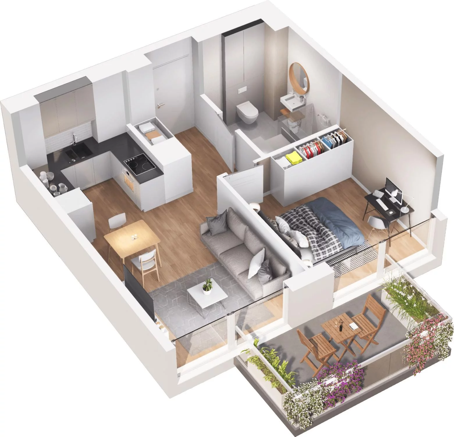 2 pokoje, apartament 37,77 m², piętro 2, oferta nr C12.8, Sol Marina, Wiślinka, ul. Łąkowa