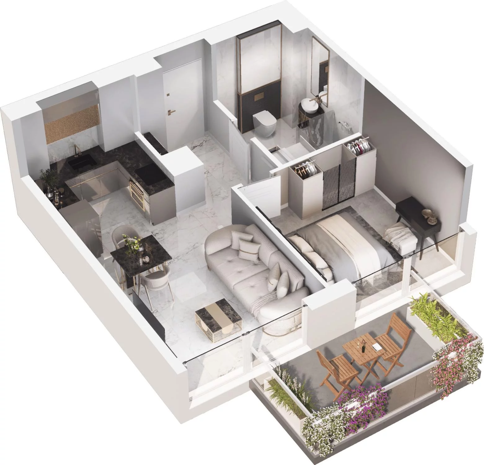 2 pokoje, apartament 37,77 m², piętro 2, oferta nr C12.8, Sol Marina, Wiślinka, ul. Łąkowa
