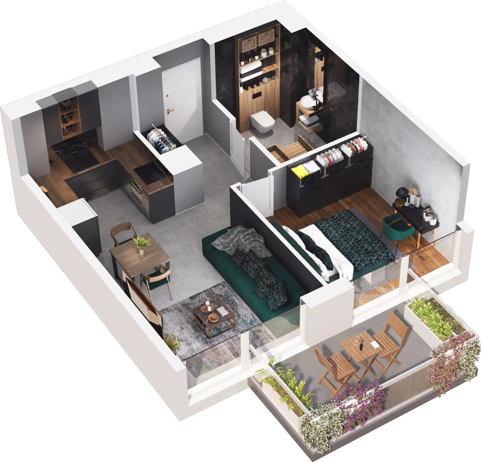 2 pokoje, apartament 37,77 m², piętro 2, oferta nr C12.8, Sol Marina, Wiślinka, ul. Łąkowa