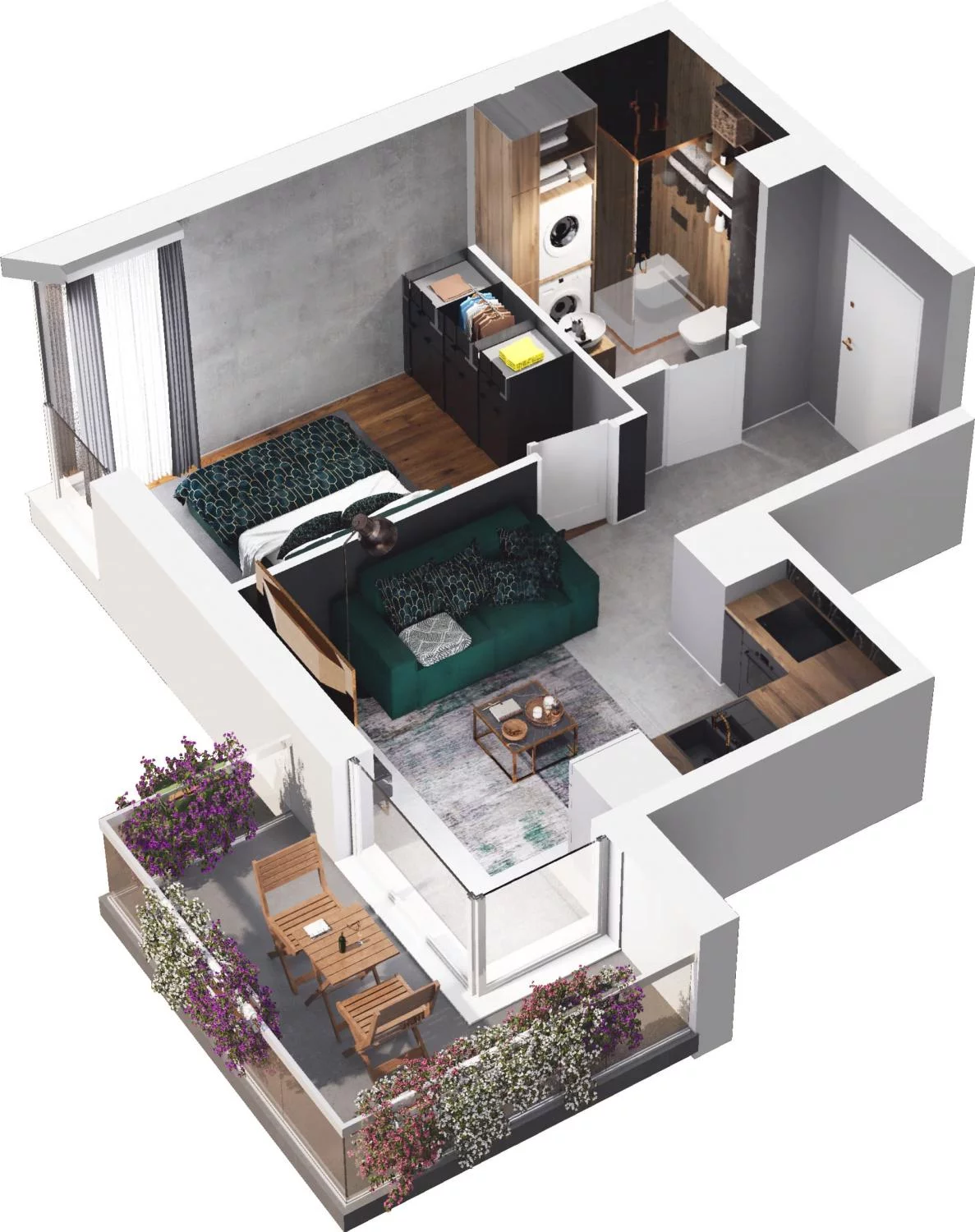 2 pokoje, apartament 30,44 m², piętro 2, oferta nr B7.12, Sol Marina, Wiślinka, ul. Łąkowa