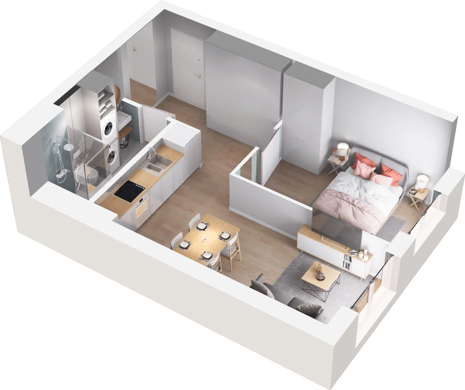 2 pokoje, apartament 37,52 m², parter, oferta nr 5.7, Trimare, Sztutowo, ul. Mierzeja Park