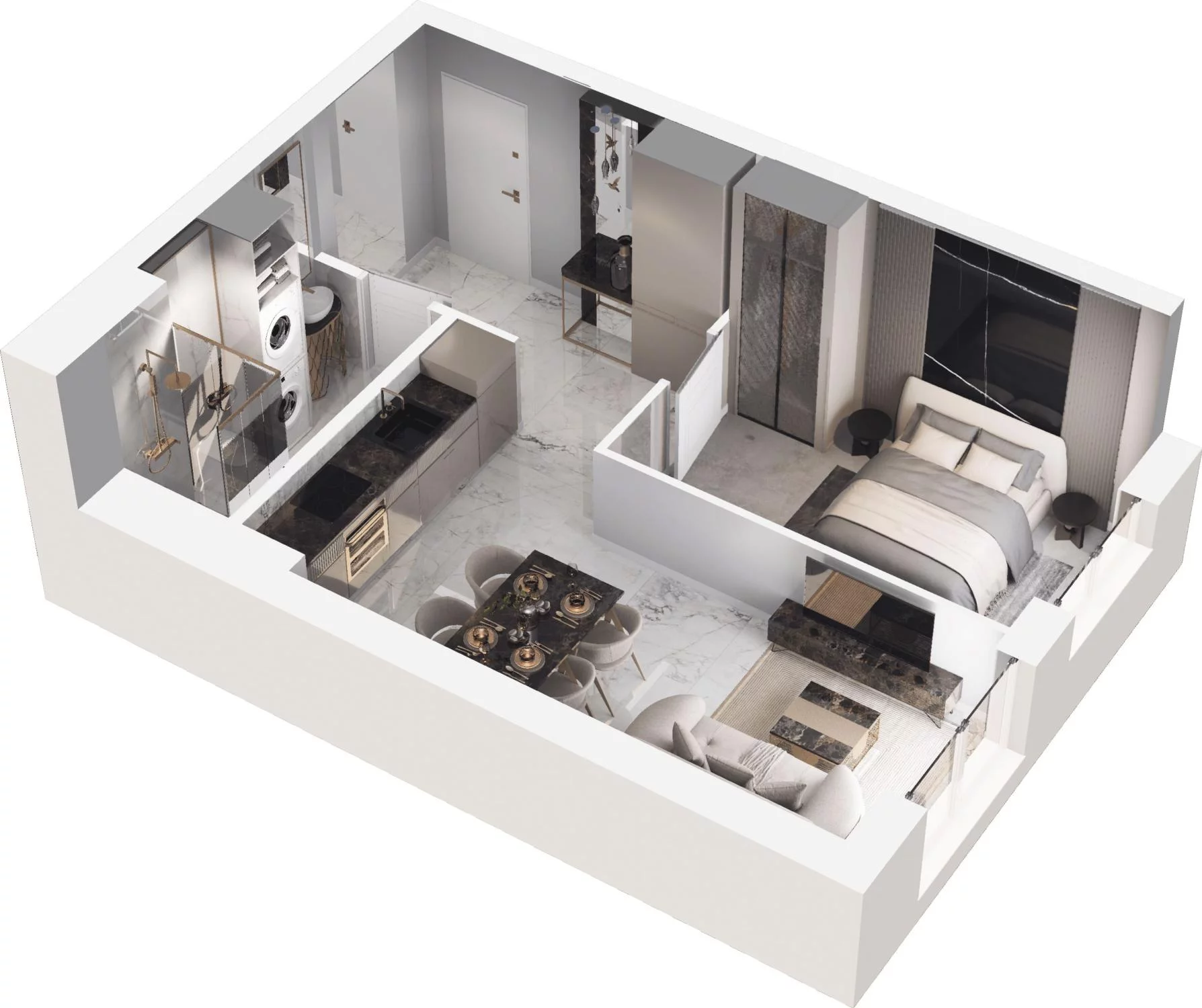 2 pokoje, apartament 37,52 m², parter, oferta nr 5.7, Trimare, Sztutowo, ul. Mierzeja Park