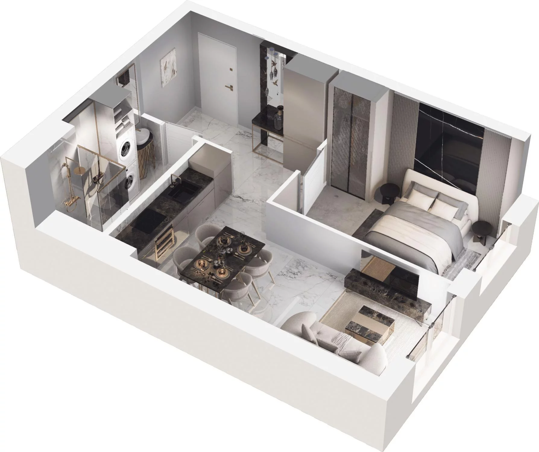 2 pokoje, apartament 37,62 m², parter, oferta nr 6.7, Trimare, Sztutowo, ul. Mierzeja Park