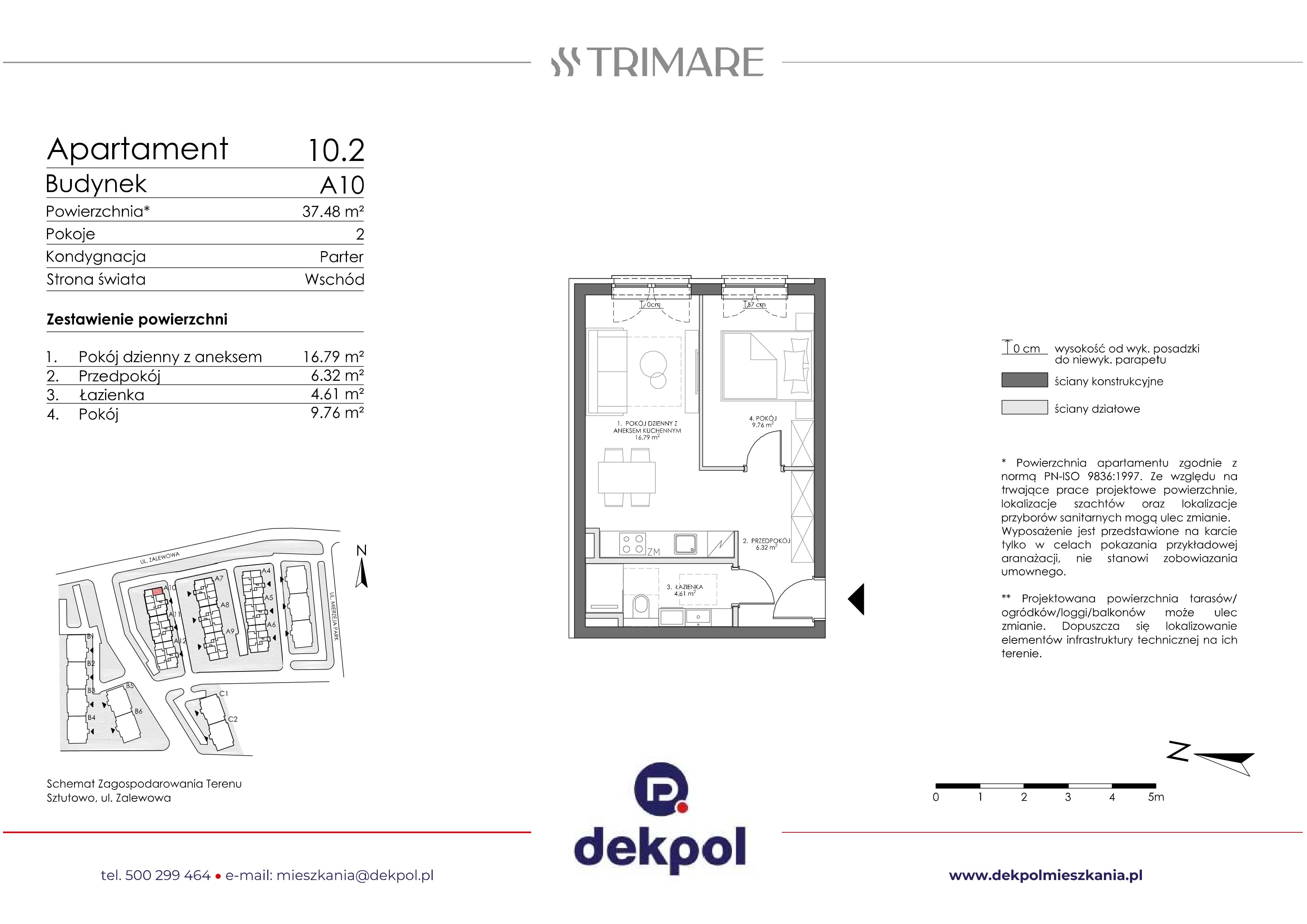 2 pokoje, apartament 37,48 m², parter, oferta nr 10.2 (O), Trimare, Sztutowo, ul. Mierzeja Park