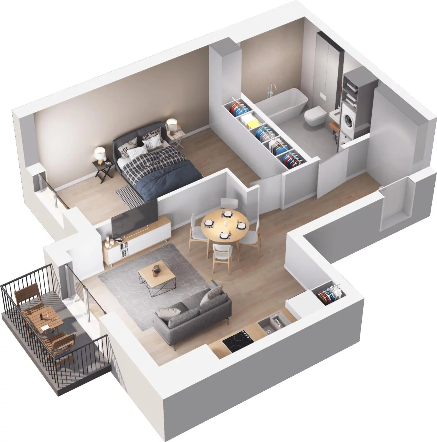 2 pokoje, apartament 49,43 m², piętro 1, oferta nr 6.14, Trimare, Sztutowo, ul. Mierzeja Park