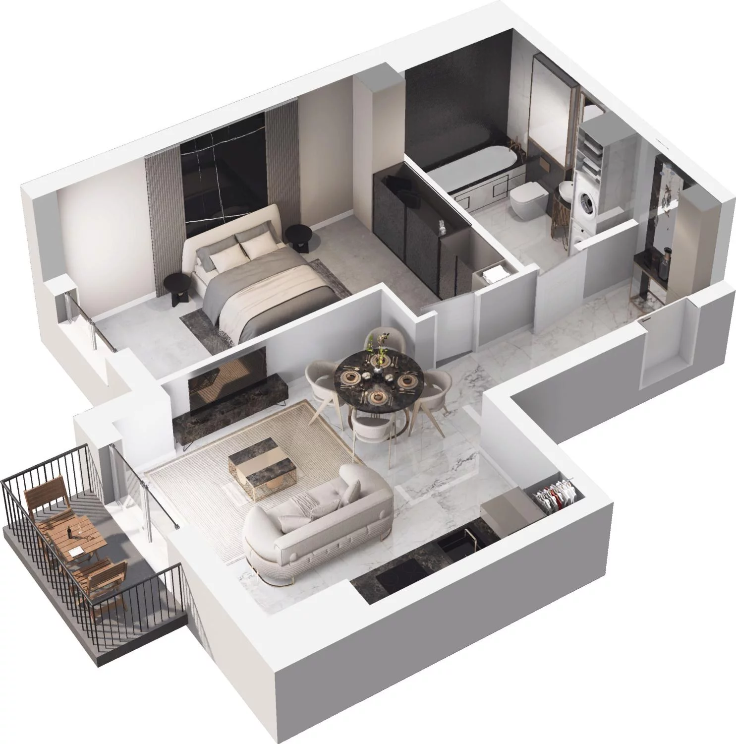 2 pokoje, apartament 49,43 m², piętro 1, oferta nr 6.14, Trimare, Sztutowo, ul. Mierzeja Park