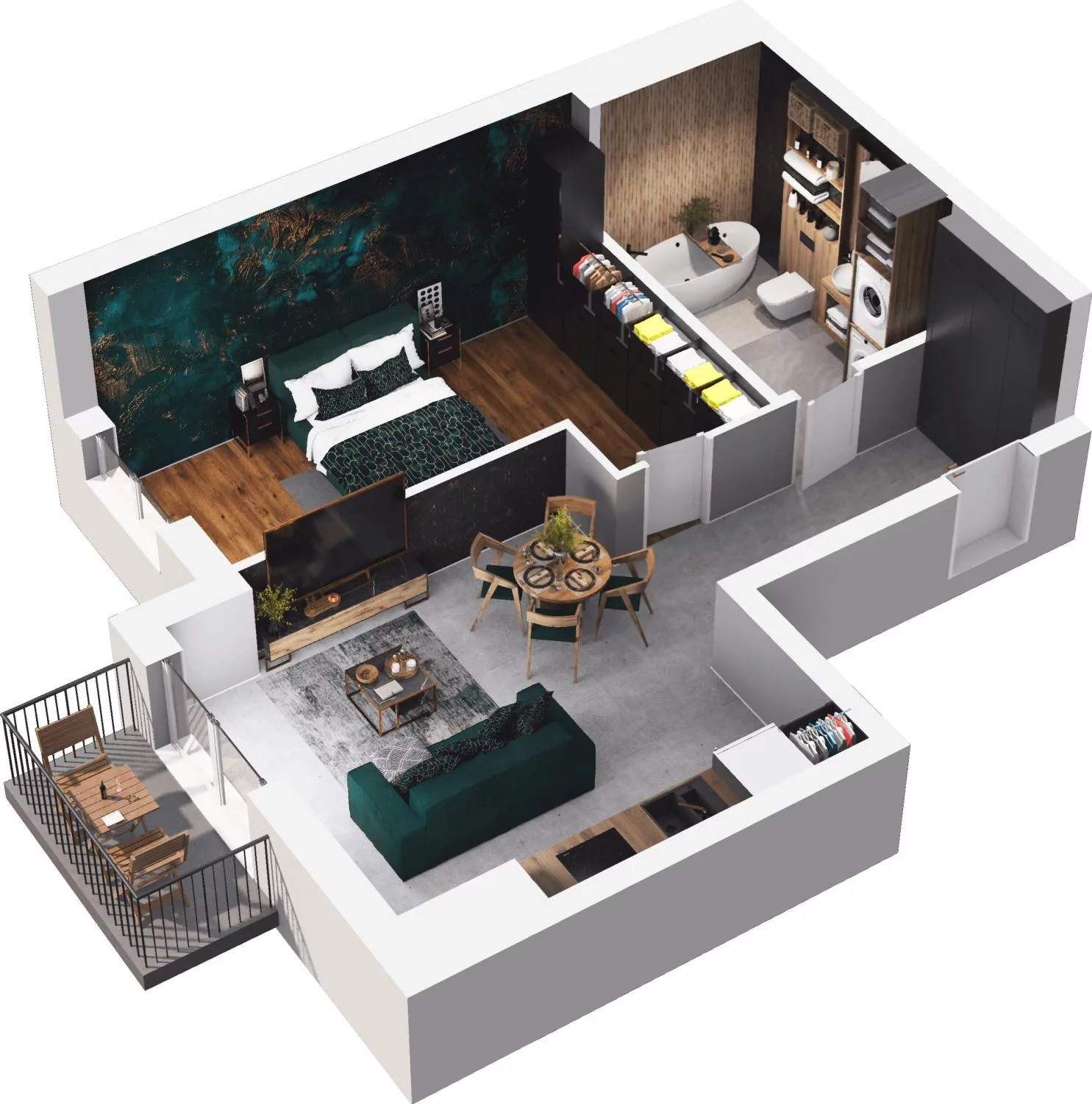 2 pokoje, apartament 49,43 m², piętro 1, oferta nr 6.14, Trimare, Sztutowo, ul. Mierzeja Park