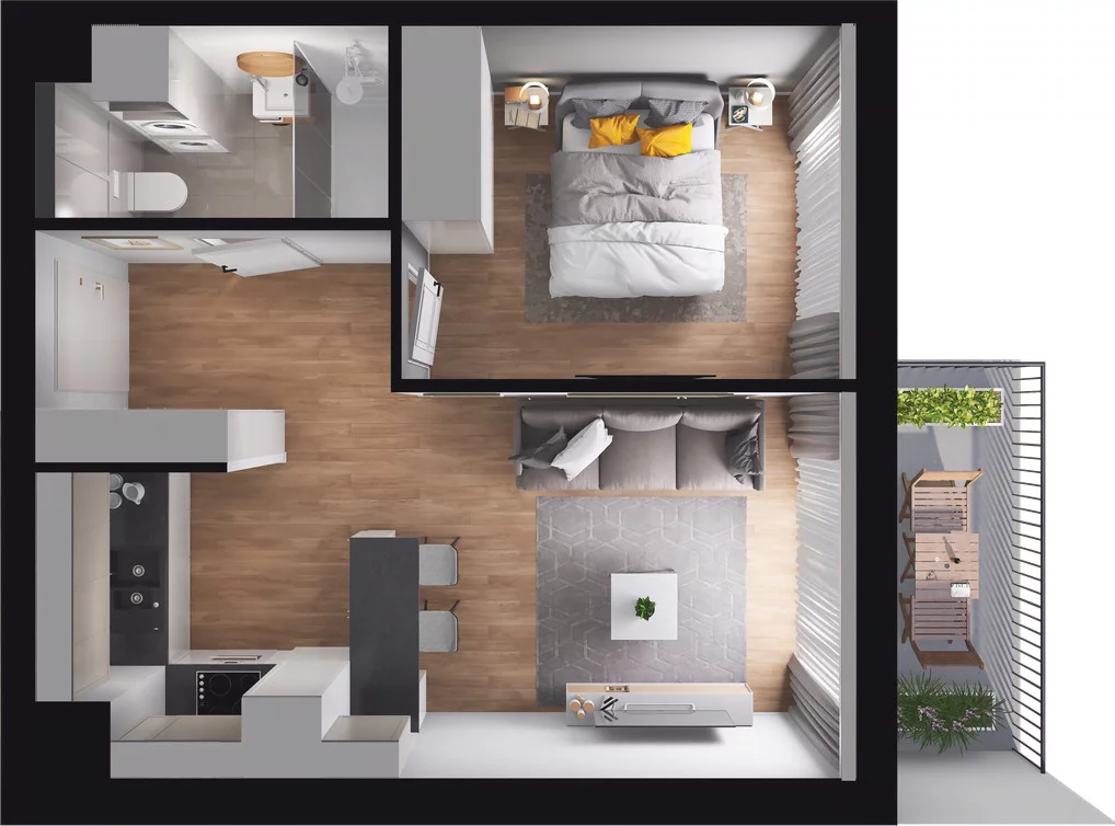 2 pokoje, mieszkanie 36,29 m², piętro 3, oferta nr 9.62, Osiedle Pastelowe, Gdańsk, Orunia Górna-Gdańsk Południe, Łostowice, ul. Pastelowa