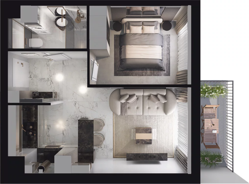 2 pokoje, mieszkanie 36,29 m², piętro 3, oferta nr 9.62, Osiedle Pastelowe, Gdańsk, Orunia Górna-Gdańsk Południe, Łostowice, ul. Pastelowa