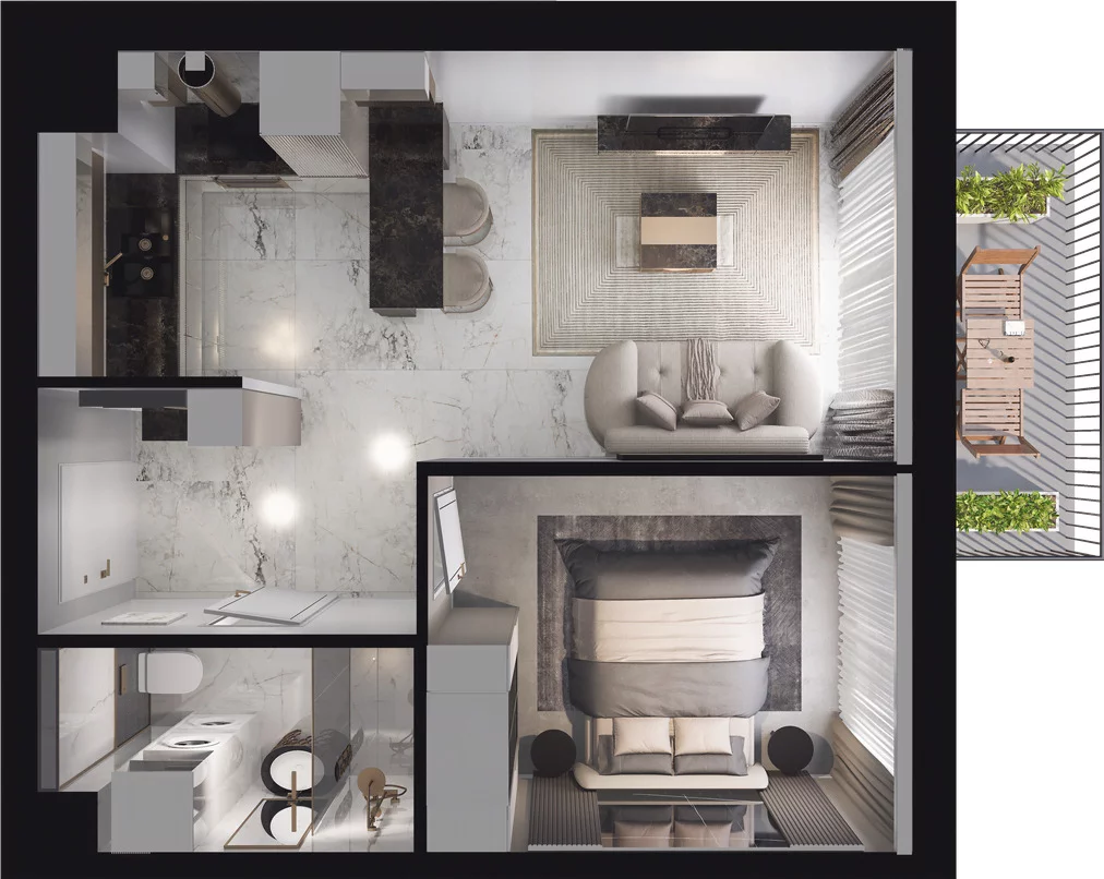 2 pokoje, mieszkanie 36,39 m², piętro 4, oferta nr 9.63, Osiedle Pastelowe, Gdańsk, Orunia Górna-Gdańsk Południe, Łostowice, ul. Pastelowa