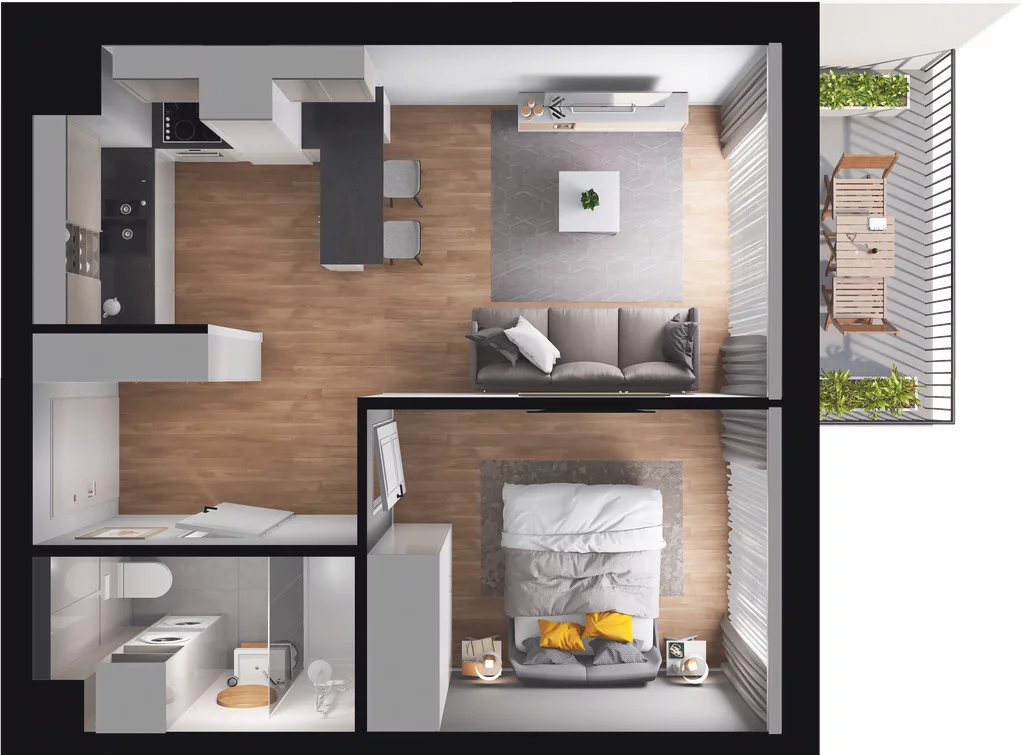 2 pokoje, mieszkanie 34,29 m², piętro 4, oferta nr 9.77, Osiedle Pastelowe, Gdańsk, Orunia Górna-Gdańsk Południe, Łostowice, ul. Pastelowa