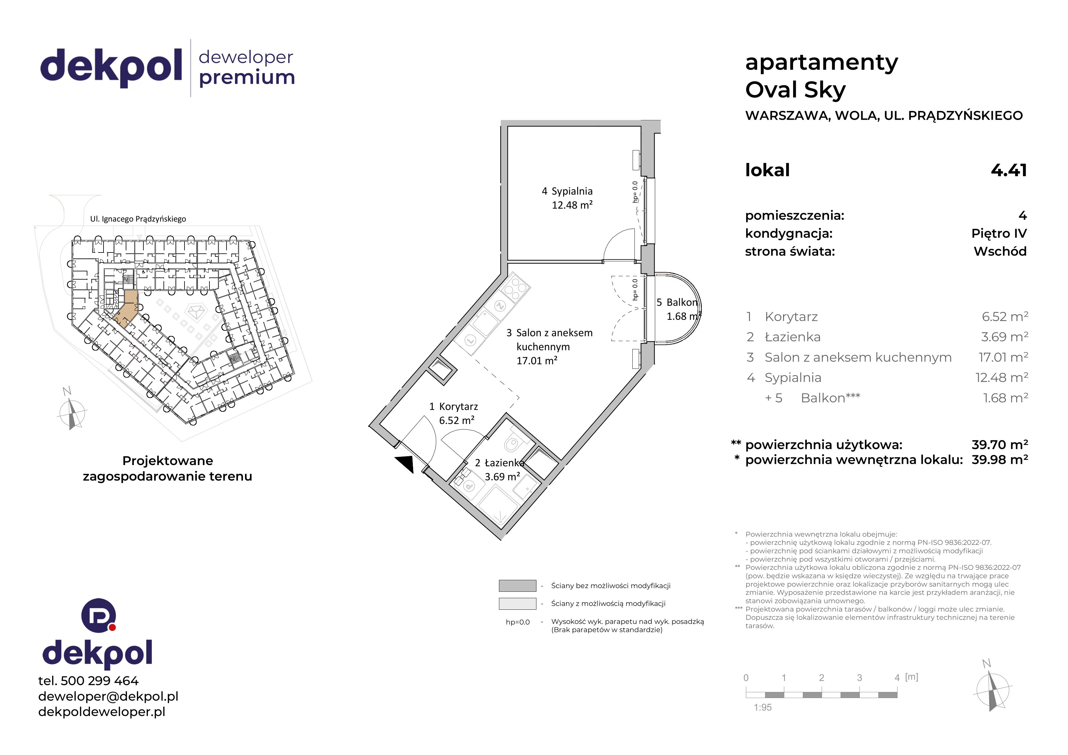 2 pokoje, apartament 39,70 m², piętro 4, oferta nr 4.41, OVAL SKY, Warszawa, Wola, Czyste, ul. Prądzyńskiego 21
