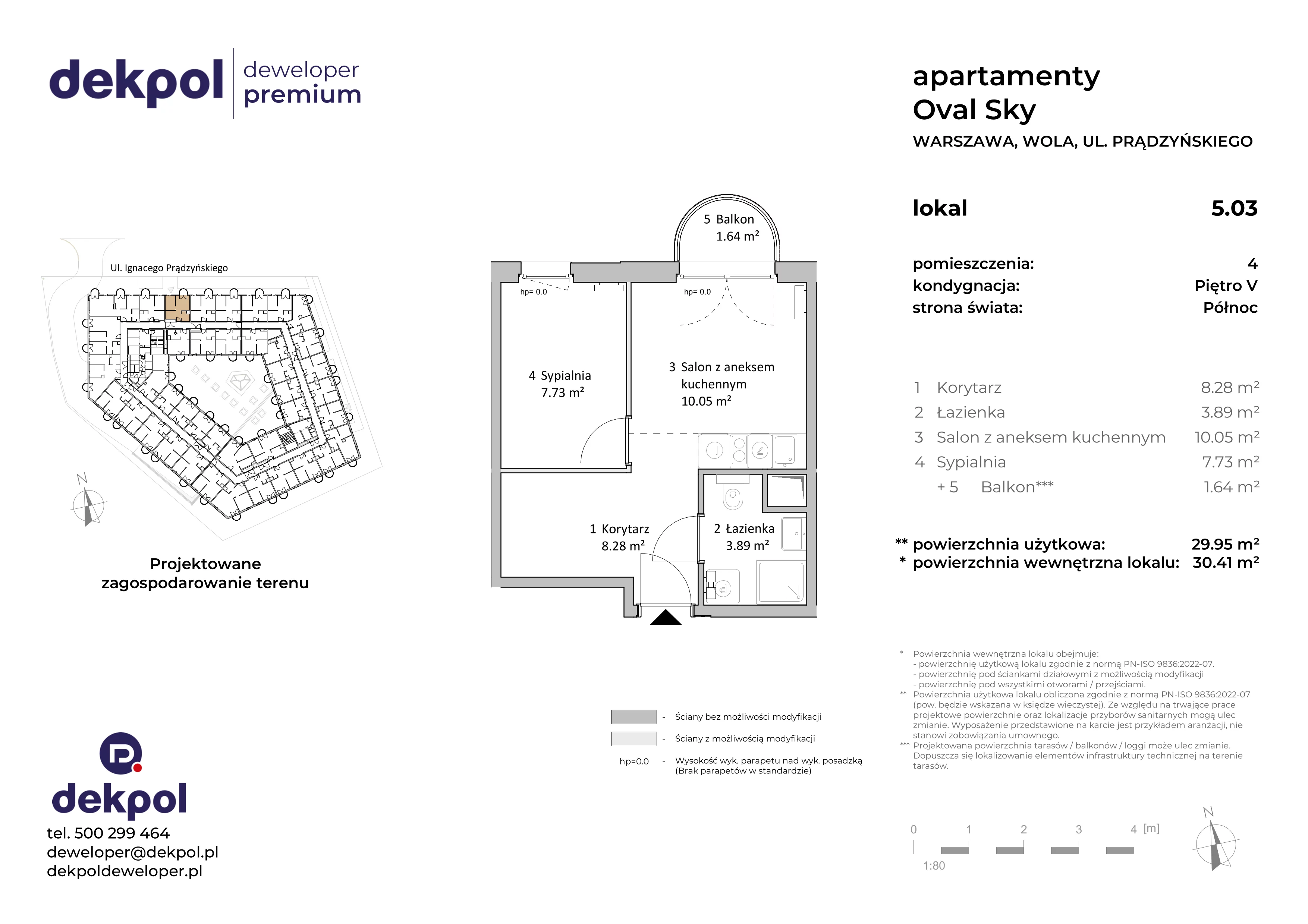 2 pokoje, apartament 29,95 m², piętro 5, oferta nr 5.03, OVAL SKY, Warszawa, Wola, Czyste, ul. Prądzyńskiego 21