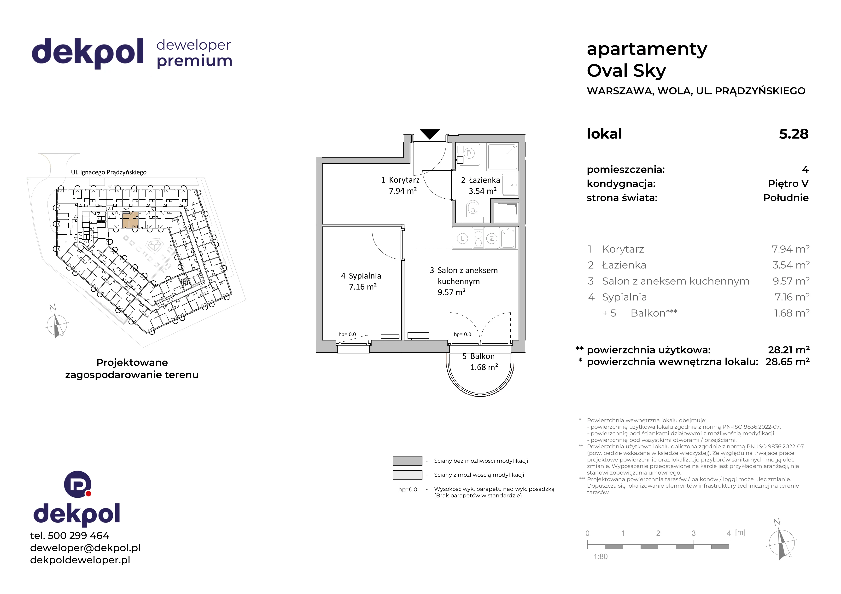 2 pokoje, apartament 28,21 m², piętro 5, oferta nr 5.28, OVAL SKY, Warszawa, Wola, Czyste, ul. Prądzyńskiego 21