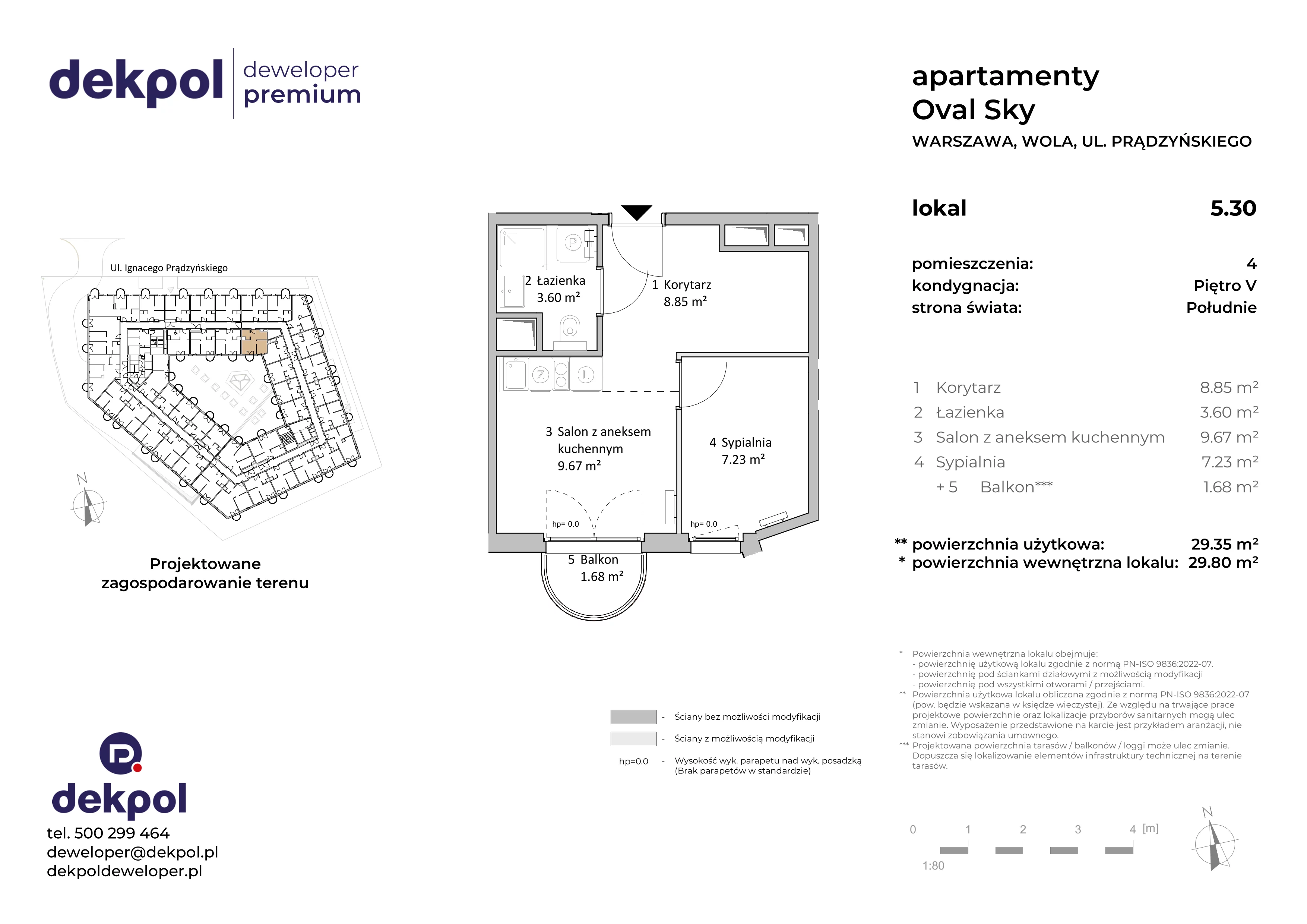 2 pokoje, apartament 29,35 m², piętro 5, oferta nr 5.30, OVAL SKY, Warszawa, Wola, Czyste, ul. Prądzyńskiego 21