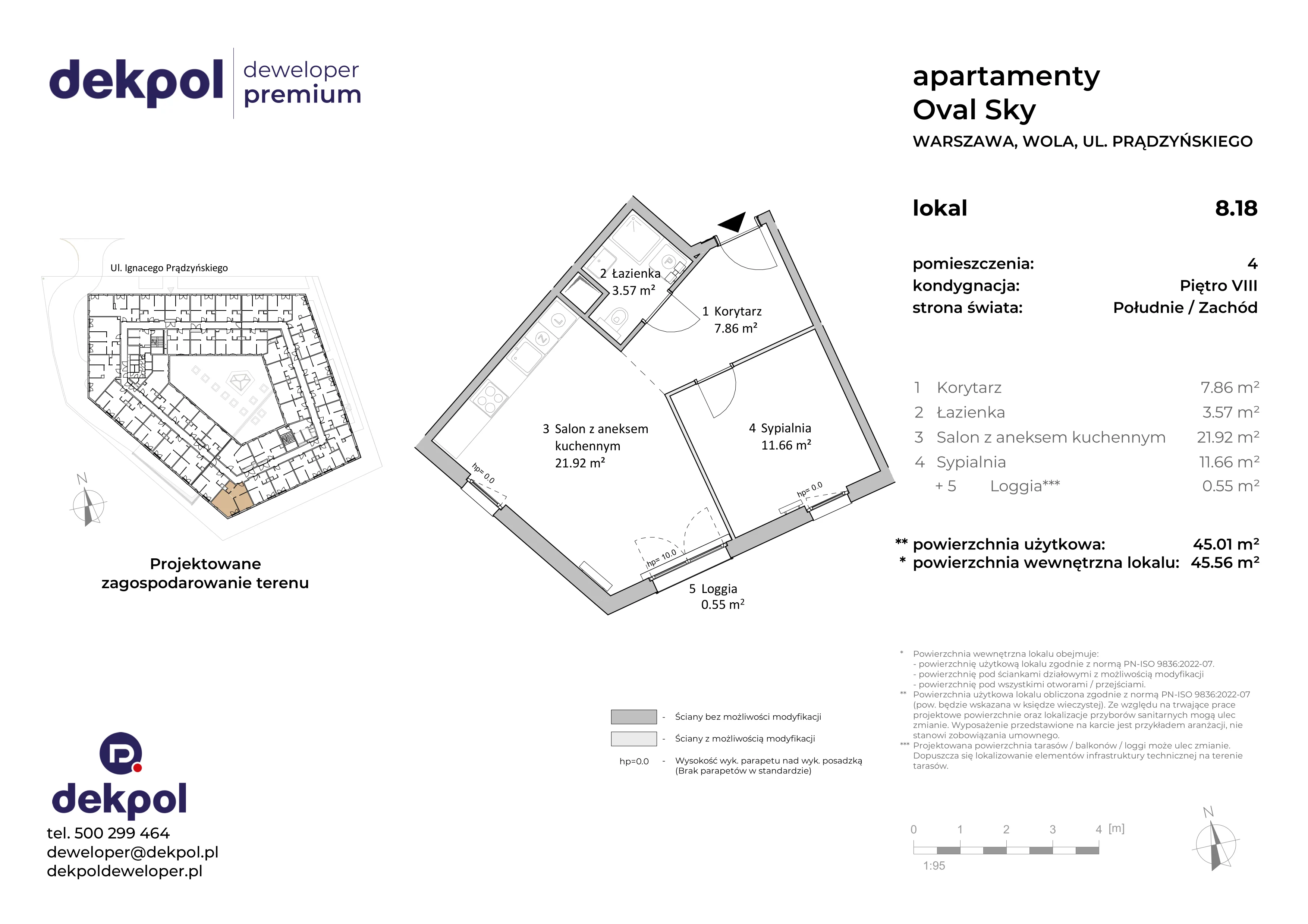 2 pokoje, apartament 45,01 m², piętro 8, oferta nr 8.18, OVAL SKY, Warszawa, Wola, Czyste, ul. Prądzyńskiego 21