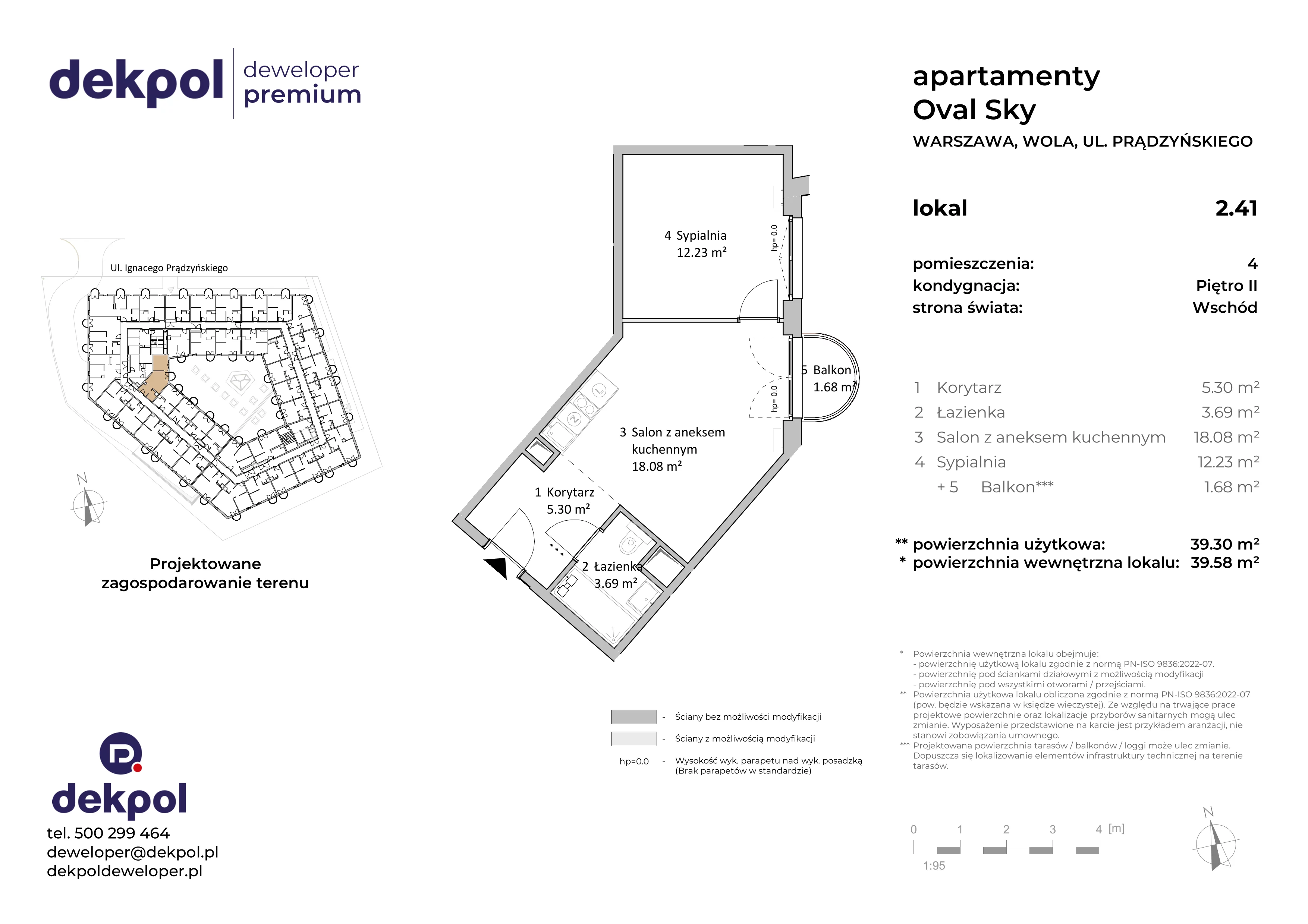 2 pokoje, apartament 39,30 m², piętro 2, oferta nr 2.41, OVAL SKY, Warszawa, Wola, Czyste, ul. Prądzyńskiego 21