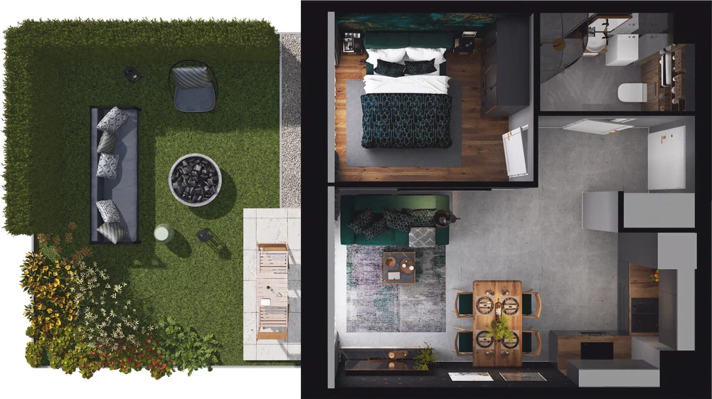 2 pokoje, mieszkanie 36,39 m², parter, oferta nr C3.02*, Osiedle Kociewskie III, Rokitki, ul. Tczewska