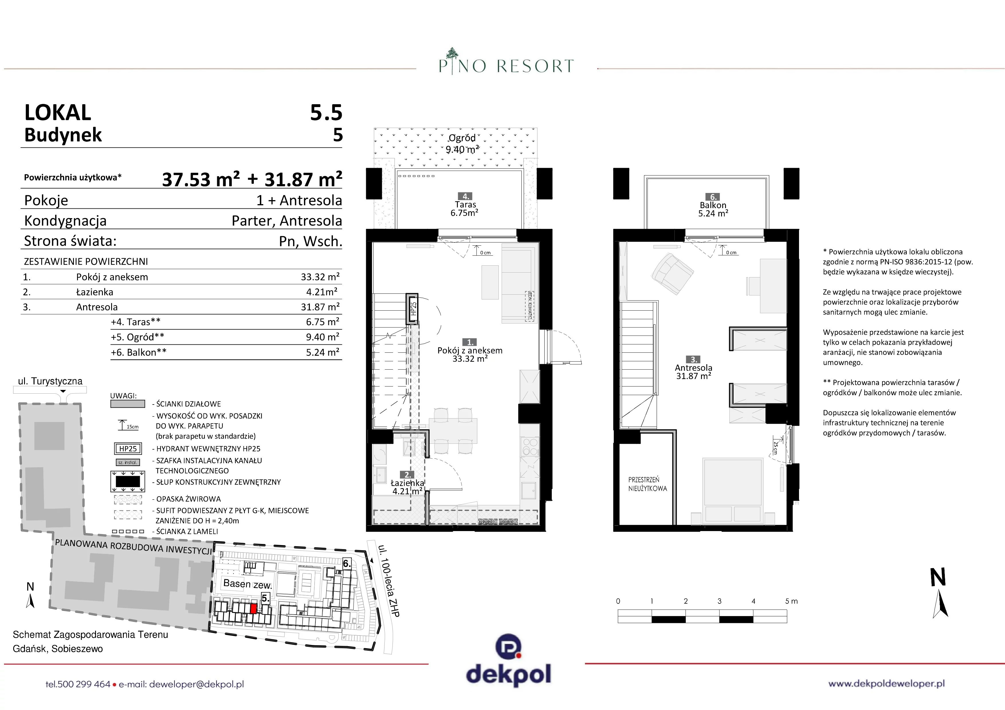 2 pokoje, apartament 69,40 m², parter, oferta nr 5.05, Pino Resort, Gdańsk, Wyspa Sobieszewska, Sobieszewo, ul. Turystyczna 90