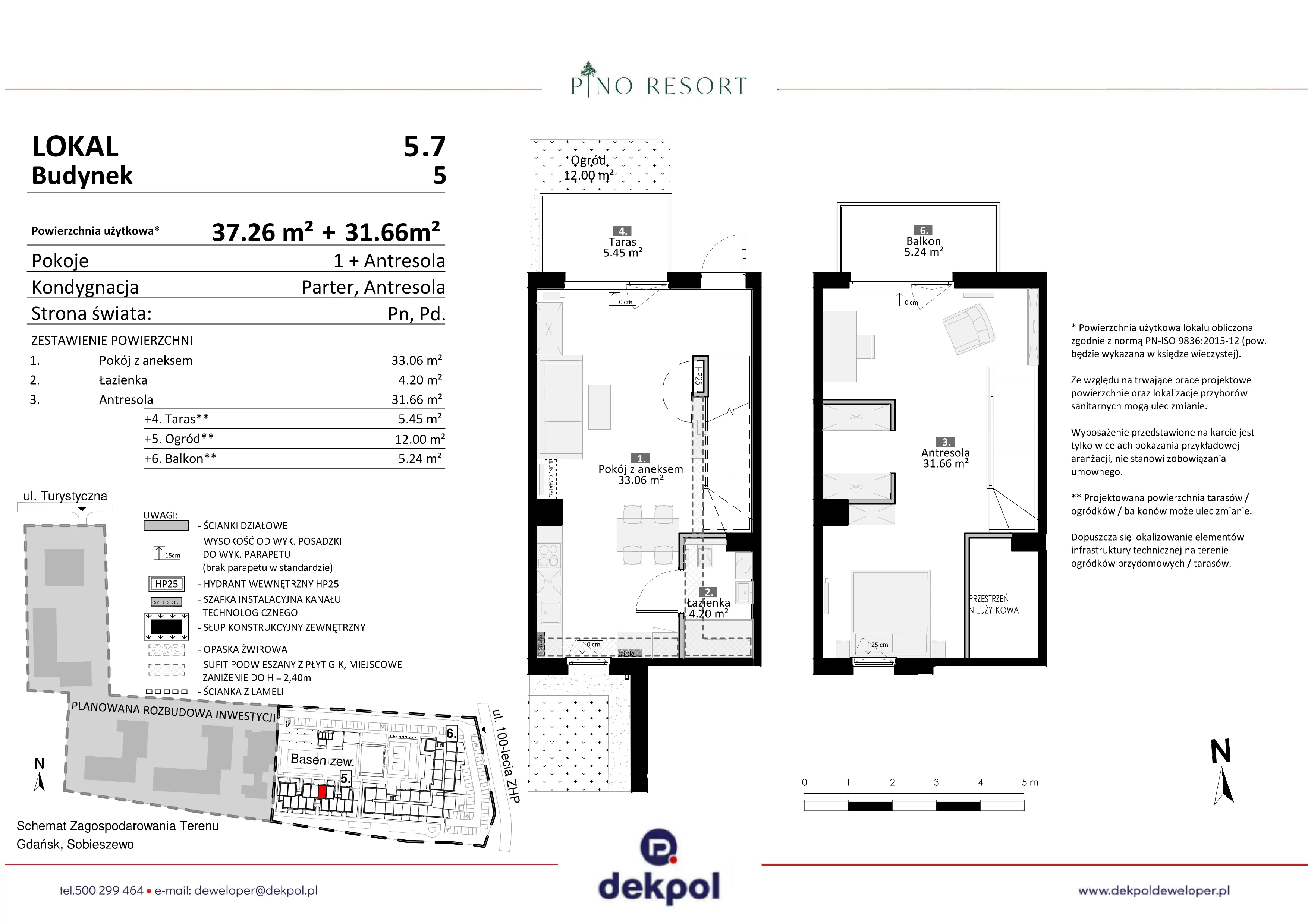 2 pokoje, apartament 68,92 m², parter, oferta nr 5.07, Pino Resort, Gdańsk, Wyspa Sobieszewska, Sobieszewo, ul. Turystyczna 90
