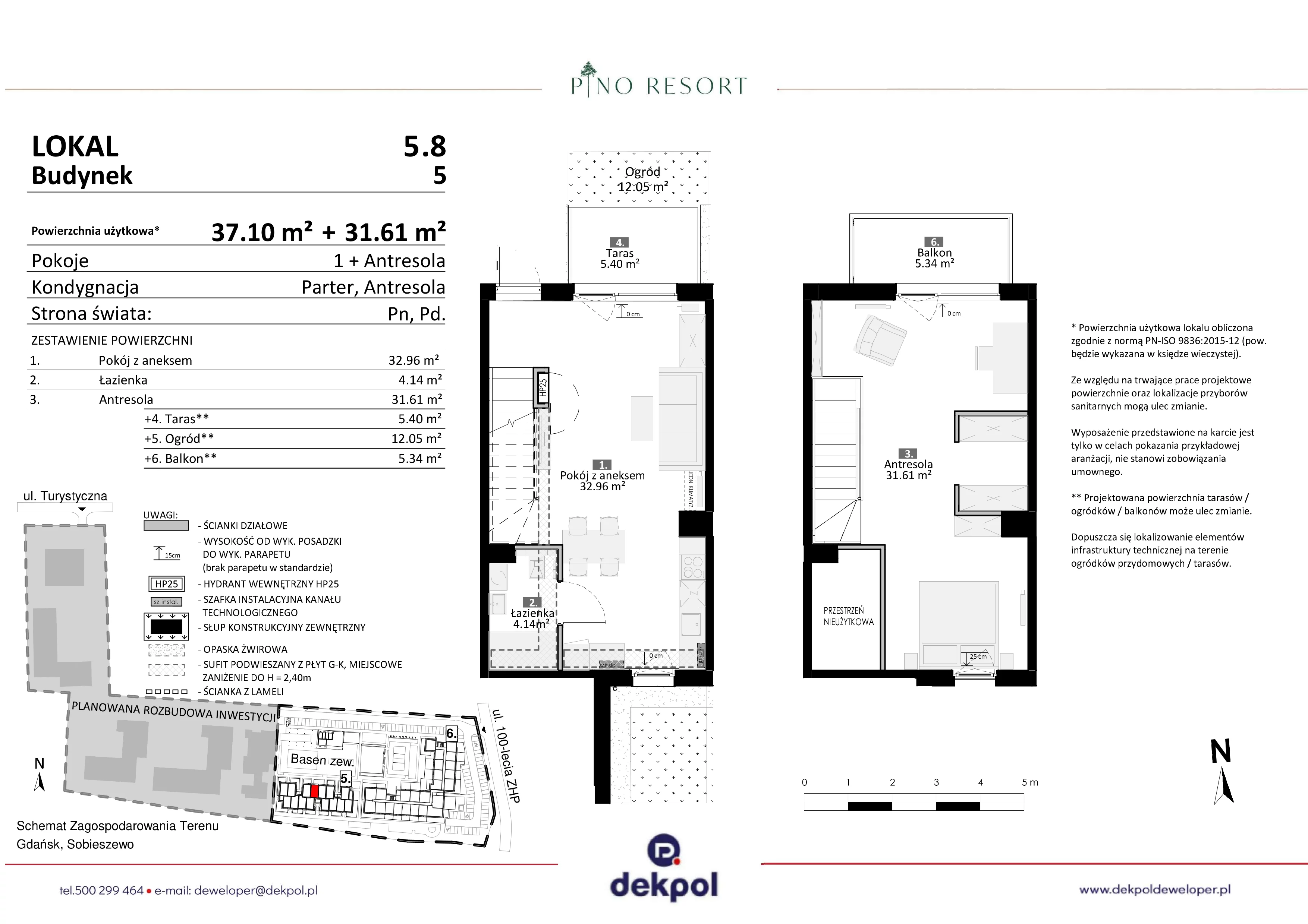 2 pokoje, apartament 68,71 m², parter, oferta nr 5.08, Pino Resort, Gdańsk, Wyspa Sobieszewska, Sobieszewo, ul. Turystyczna 90