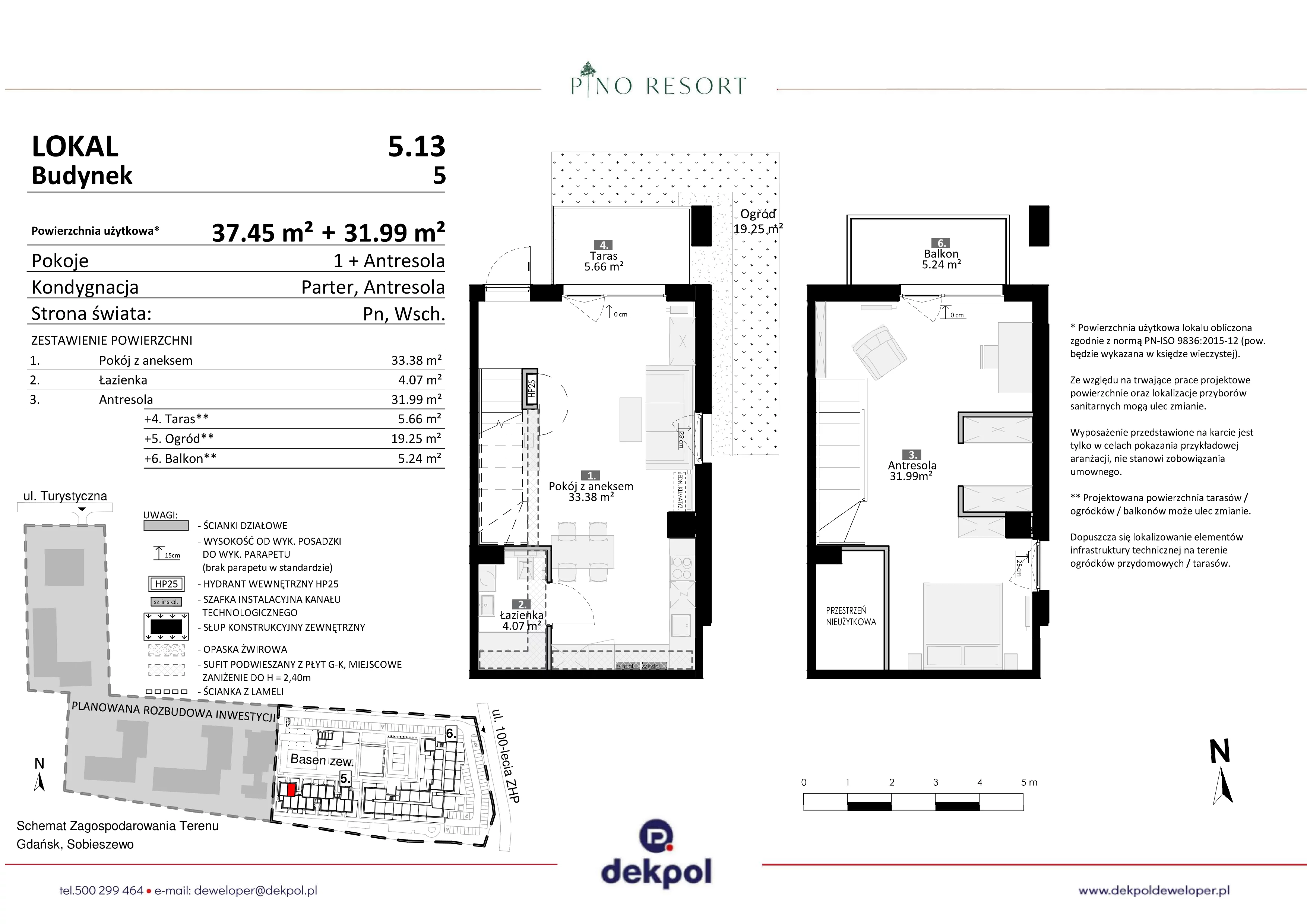 2 pokoje, apartament 69,44 m², parter, oferta nr 5.13, Pino Resort, Gdańsk, Wyspa Sobieszewska, Sobieszewo, ul. Turystyczna 90