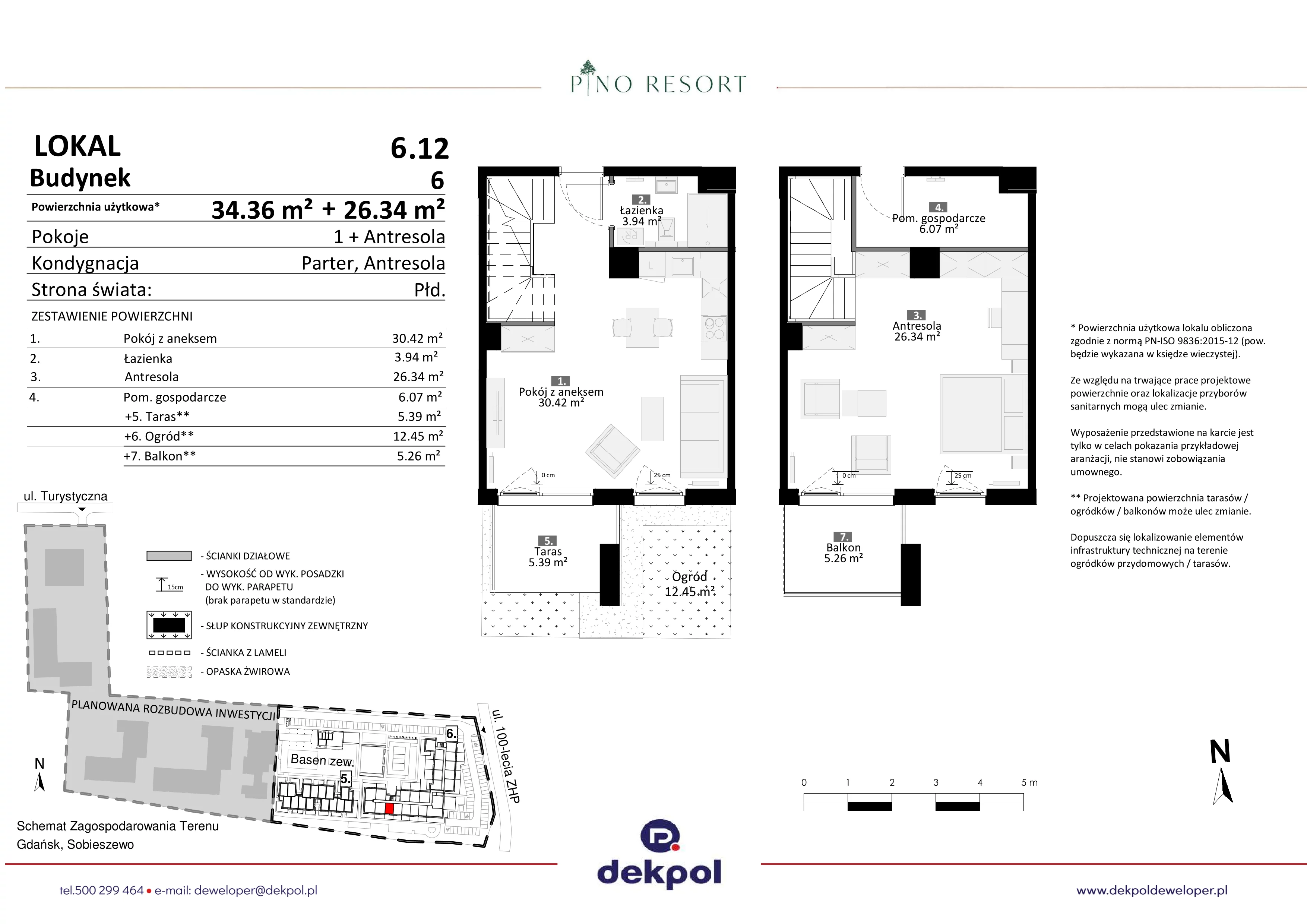 2 pokoje, apartament 60,70 m², parter, oferta nr 6.12, Pino Resort, Gdańsk, Wyspa Sobieszewska, Sobieszewo, ul. Turystyczna 90