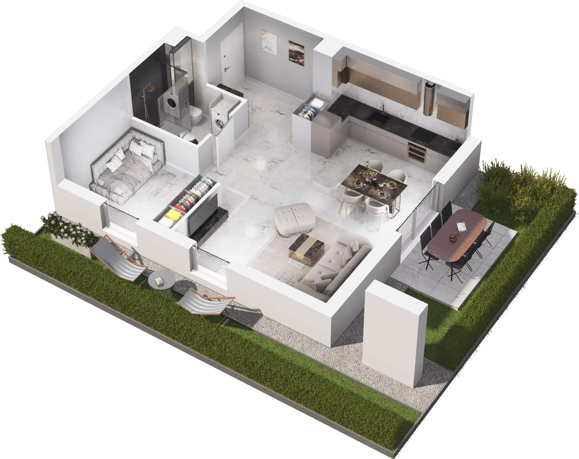 2 pokoje, apartament 52,39 m², parter, oferta nr 6.14, Pino Resort, Gdańsk, Wyspa Sobieszewska, Sobieszewo, ul. Turystyczna 90