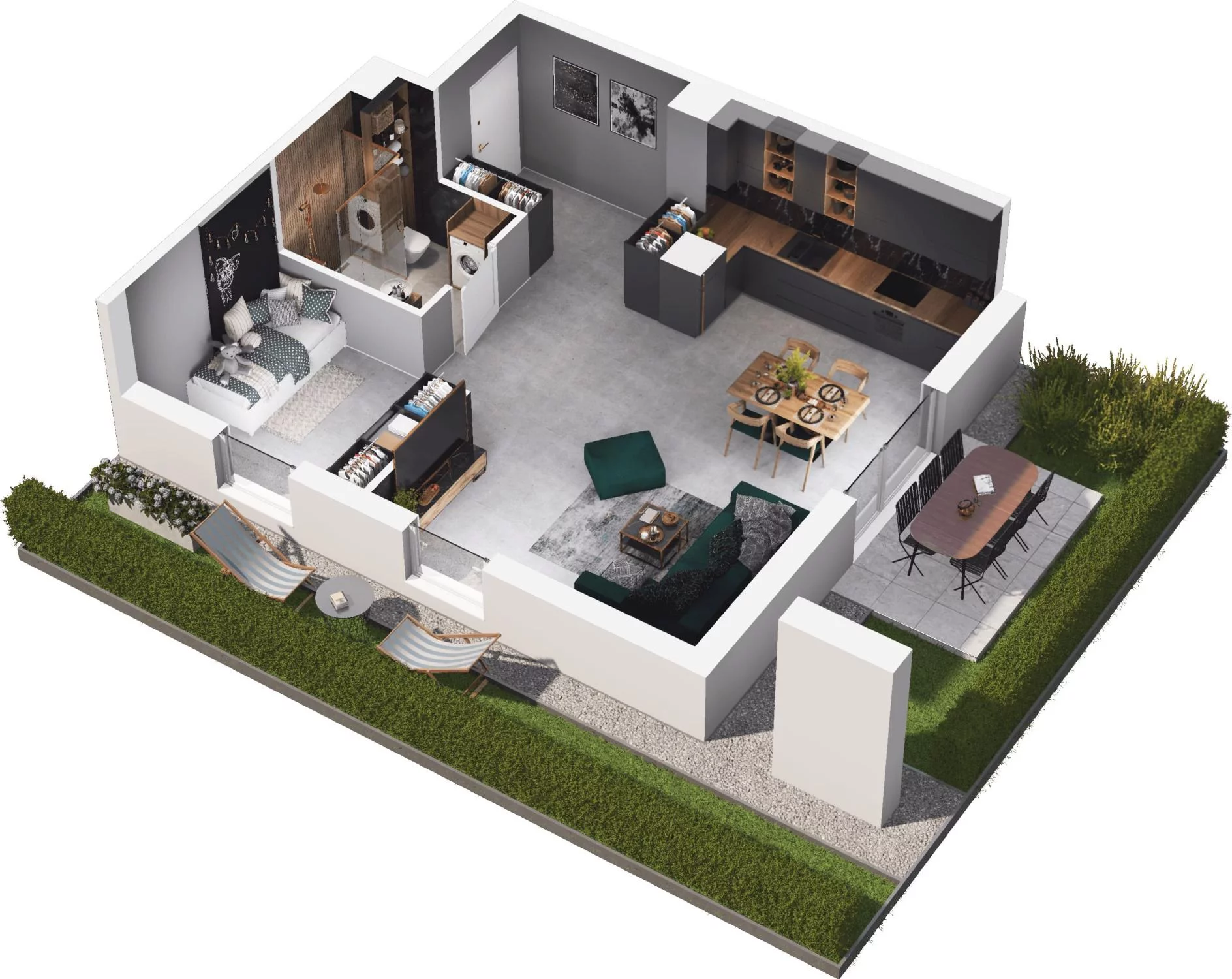 2 pokoje, apartament 52,39 m², parter, oferta nr 6.14, Pino Resort, Gdańsk, Wyspa Sobieszewska, Sobieszewo, ul. Turystyczna 90