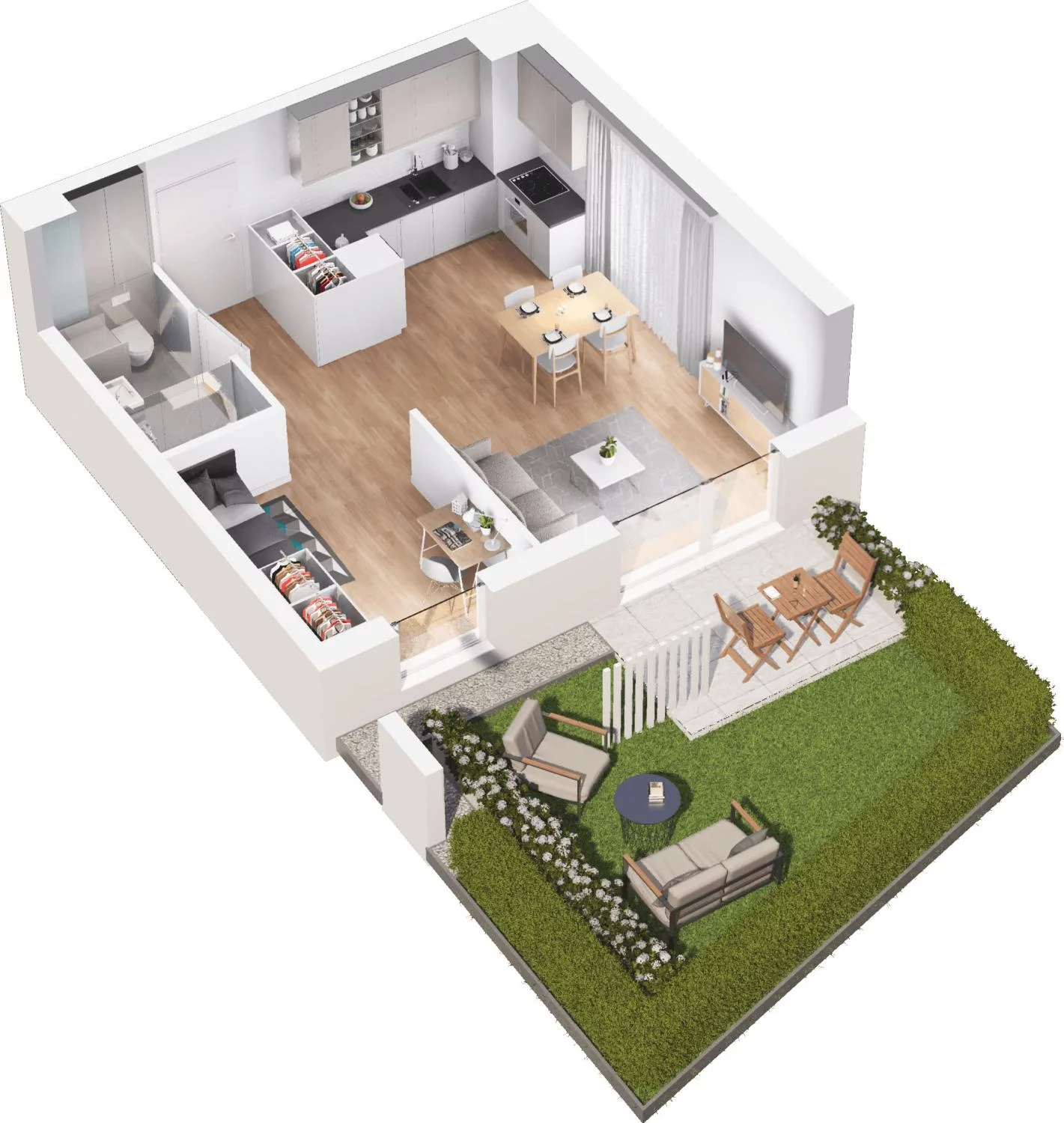 2 pokoje, apartament 39,60 m², parter, oferta nr 6.01, Pino Resort, Gdańsk, Wyspa Sobieszewska, Sobieszewo, ul. Turystyczna 90