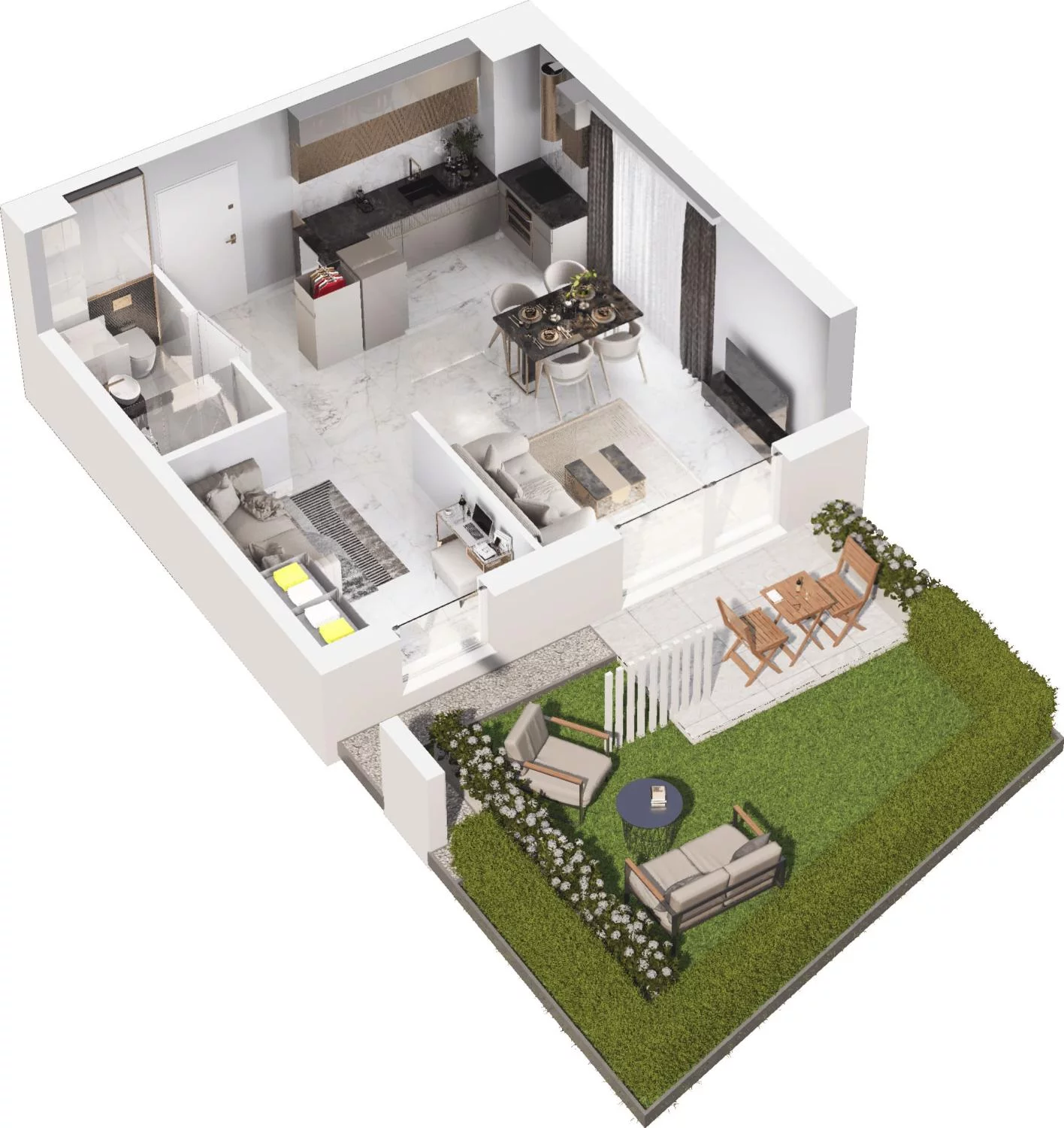 2 pokoje, apartament 39,60 m², parter, oferta nr 6.01, Pino Resort, Gdańsk, Wyspa Sobieszewska, Sobieszewo, ul. Turystyczna 90